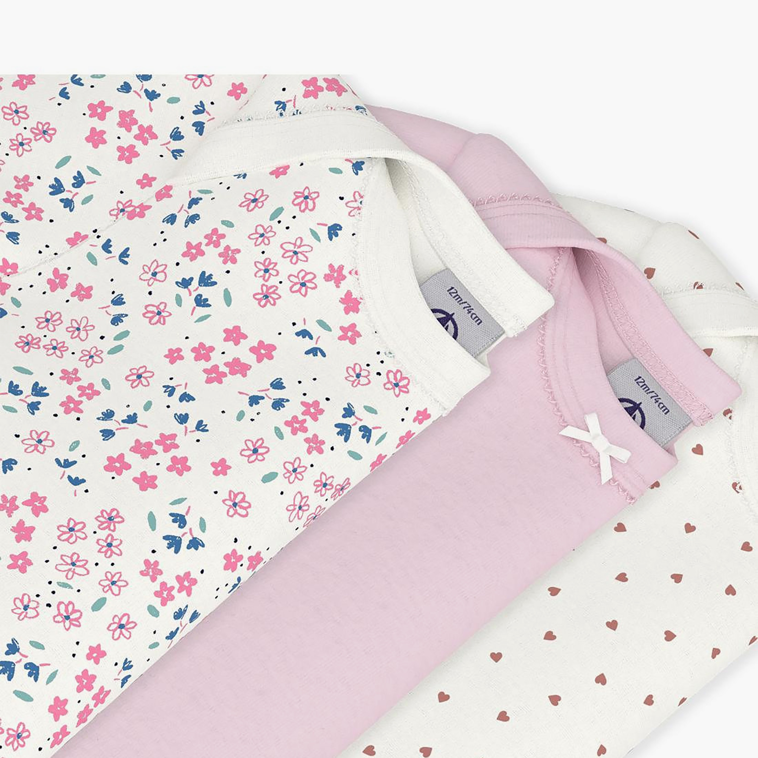 Petit Bateau 3-Piece Short Sleeves Floral Print Bodysuit-baby-girls-clothing-bodysuits-image-3