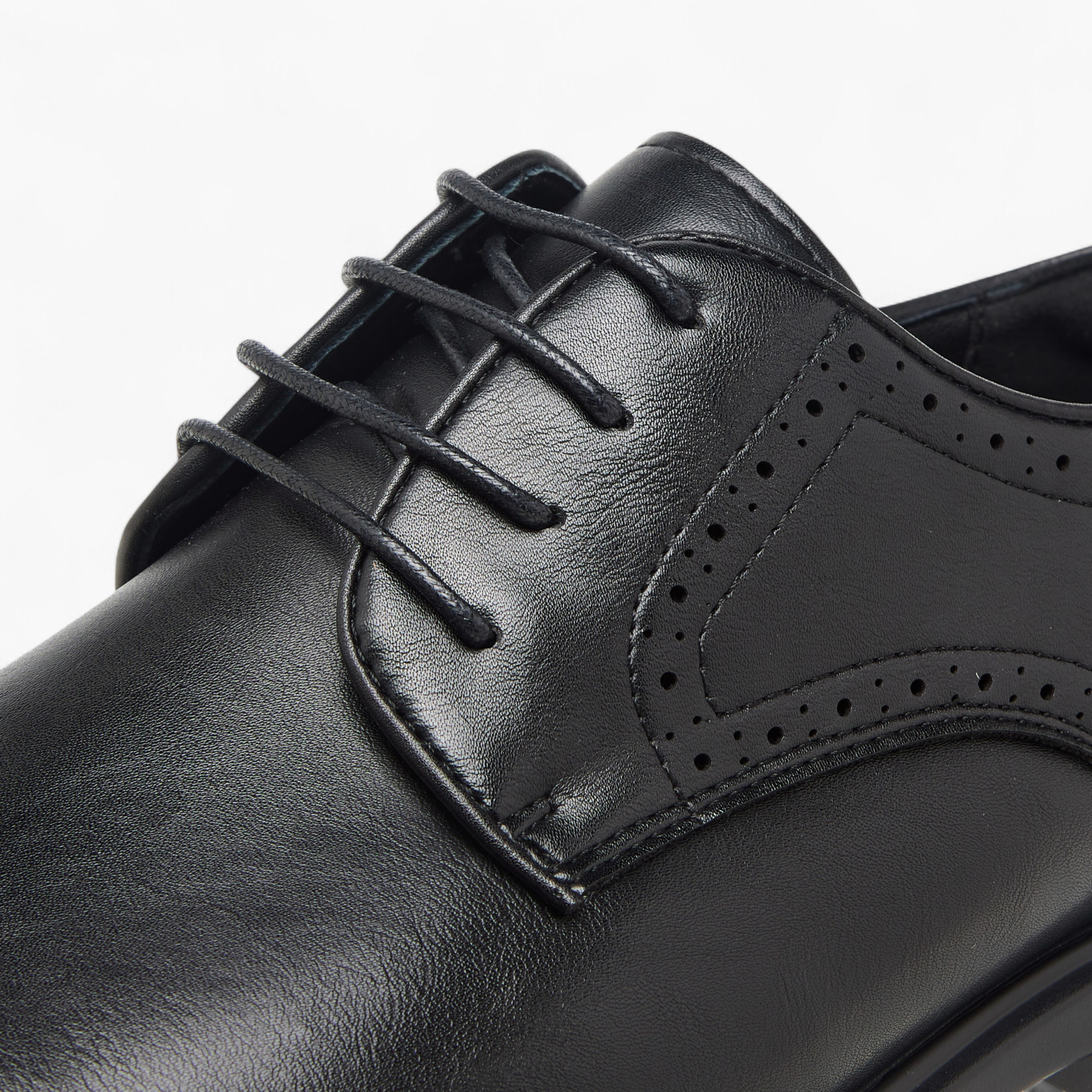 Duchini Men's Textured Derby Shoes with Lace-Up Closure-men-shoes-formalshoes-image-4
