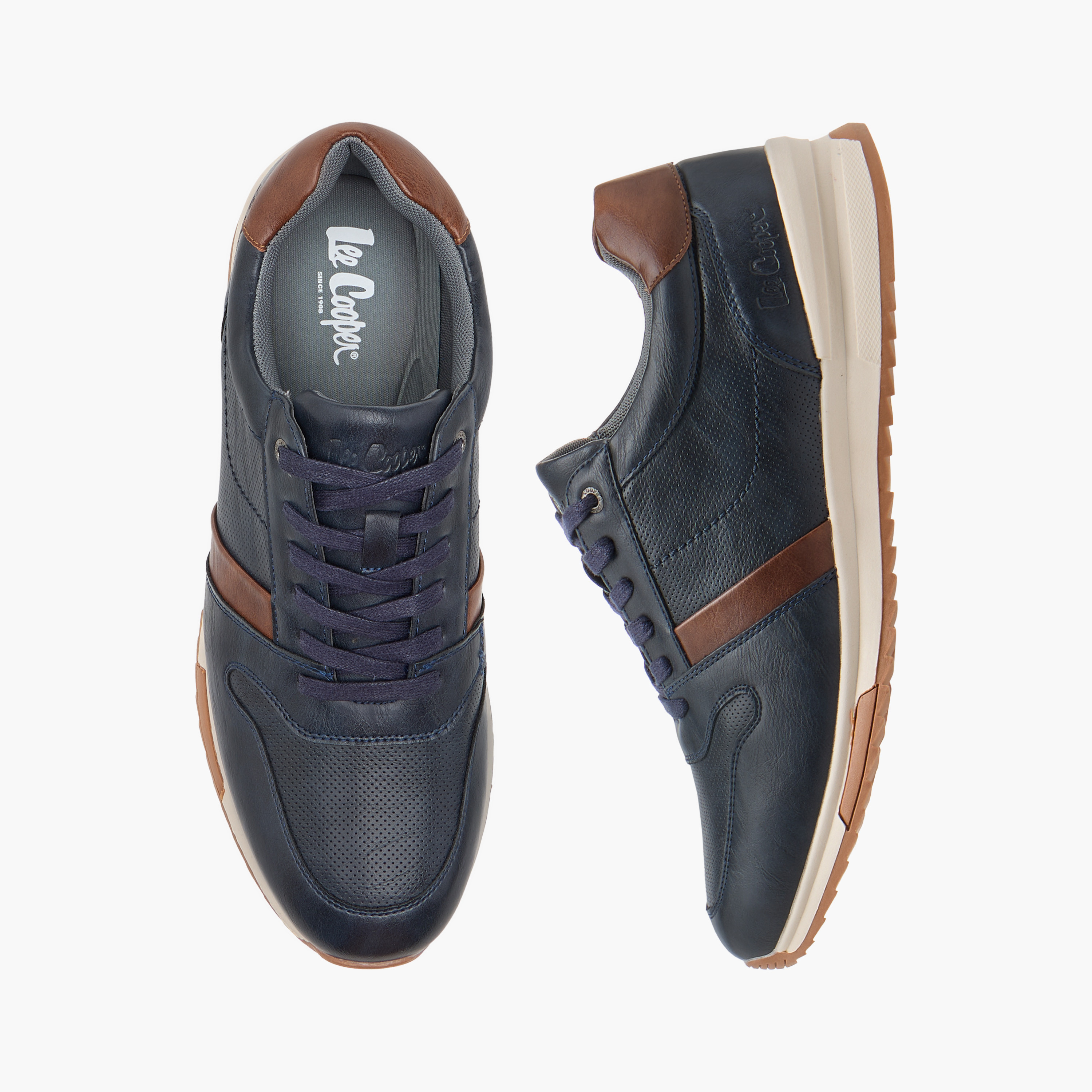 Lee Cooper Men's Panelled Lace-Up Sneakers-men-shoes-sneakers-image-1
