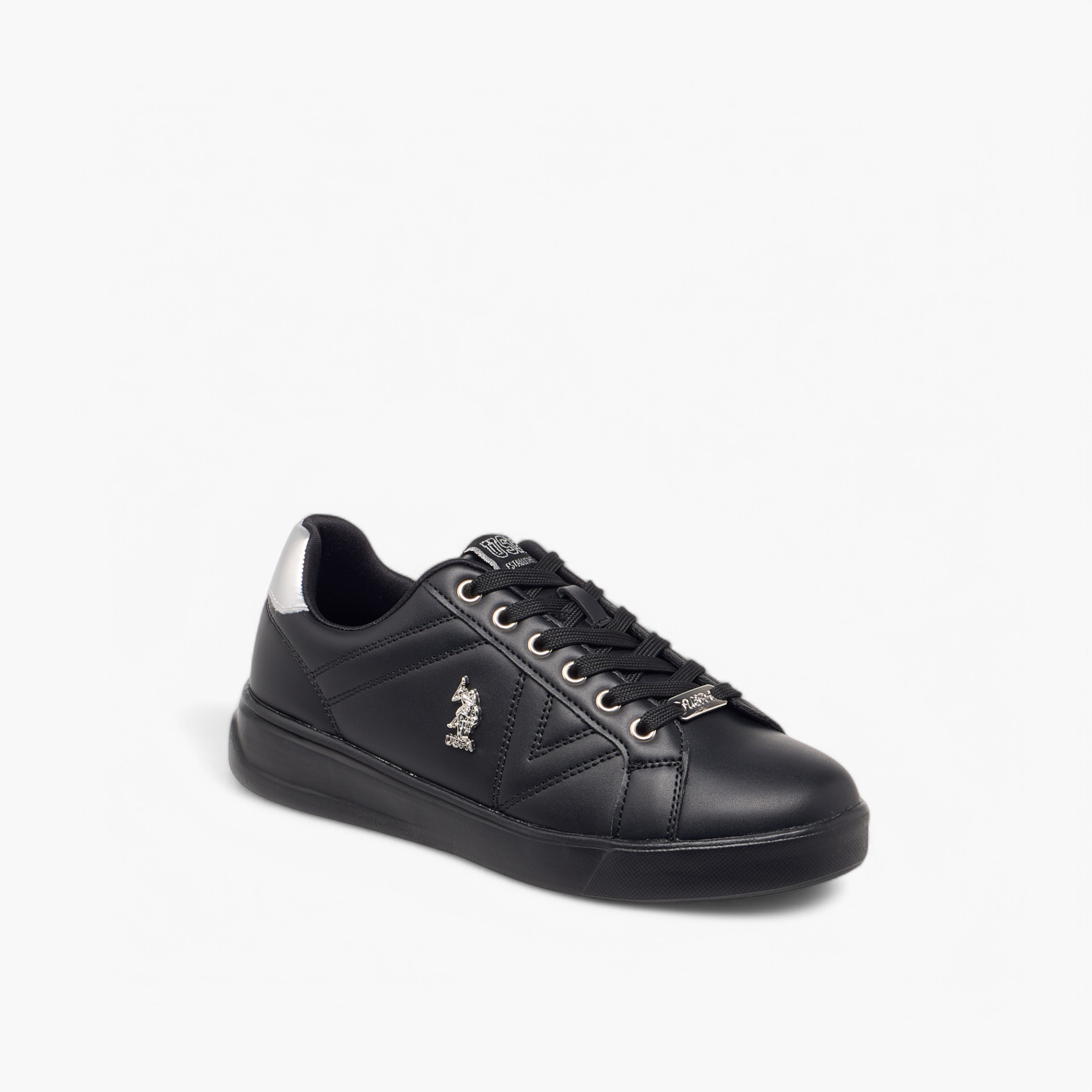 U.S. Polo Assn Women's Logo Detail Sneakers with Lace-Up Closure-women-shoes-sneakers-image-2