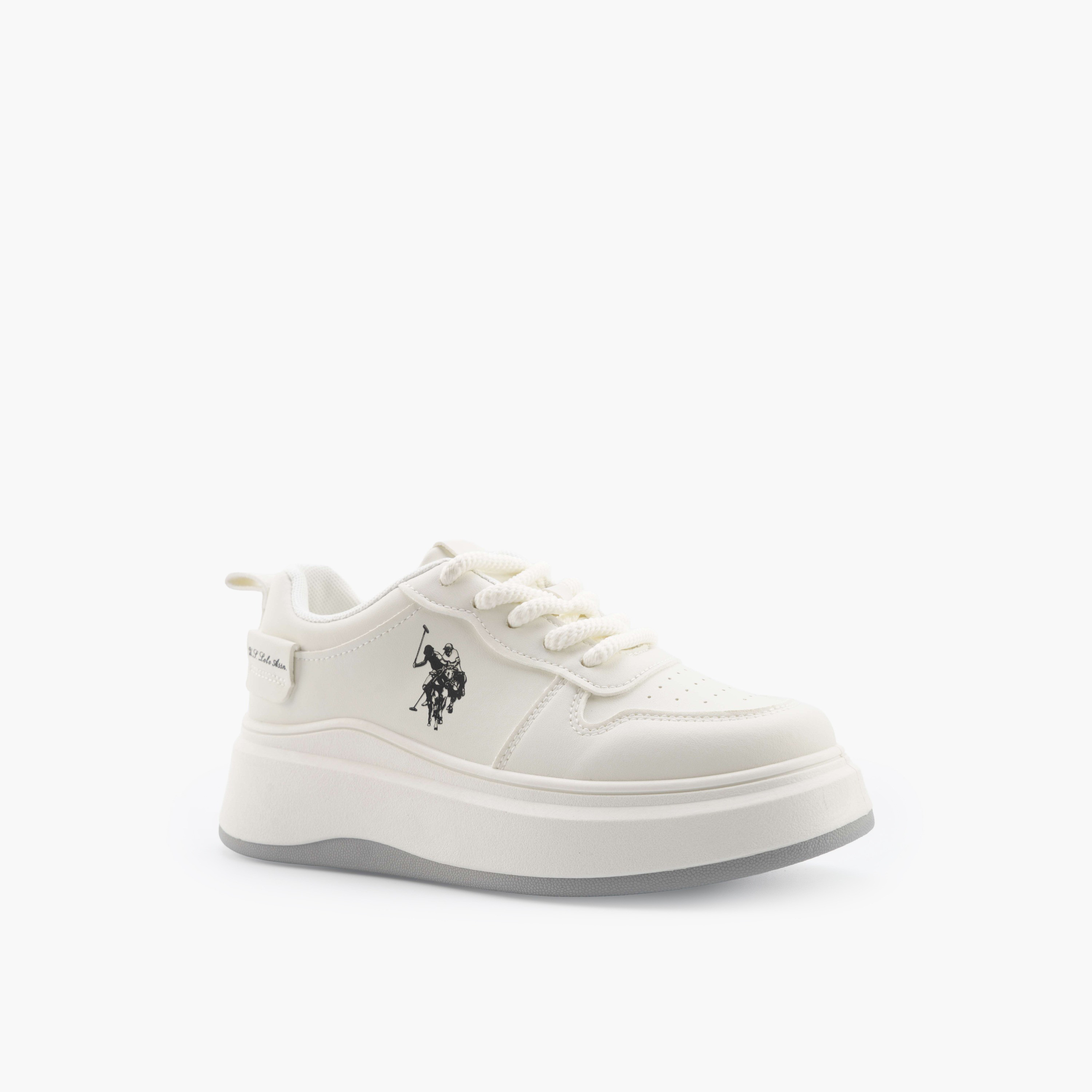 U.S. Polo Assn Women Logo Print Lace-Up Ankle Sneakers-women-shoes-sneakers-image-1