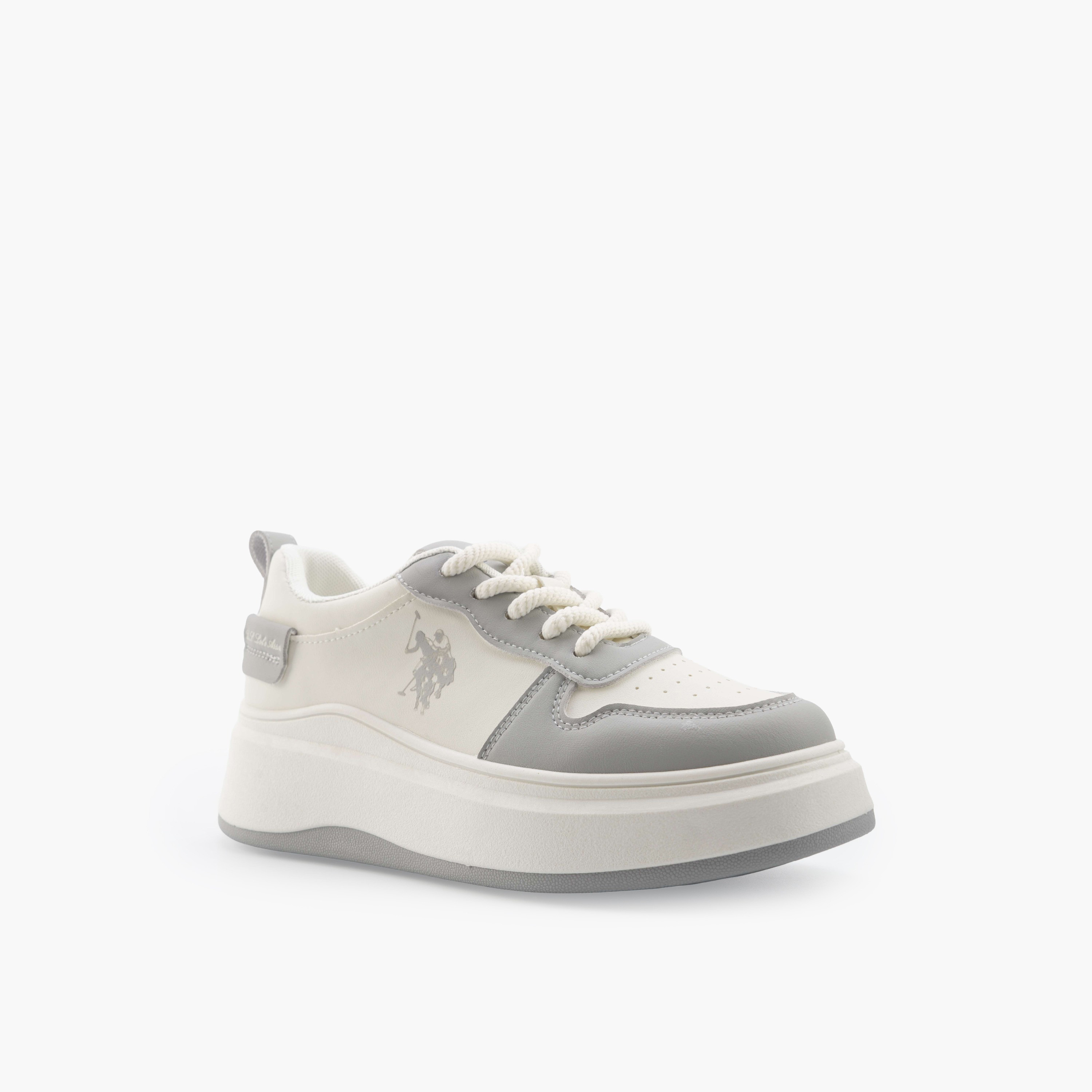 U.S. Polo Assn Women Logo Print Lace-Up Ankle Sneakers-women-shoes-sneakers-image-1