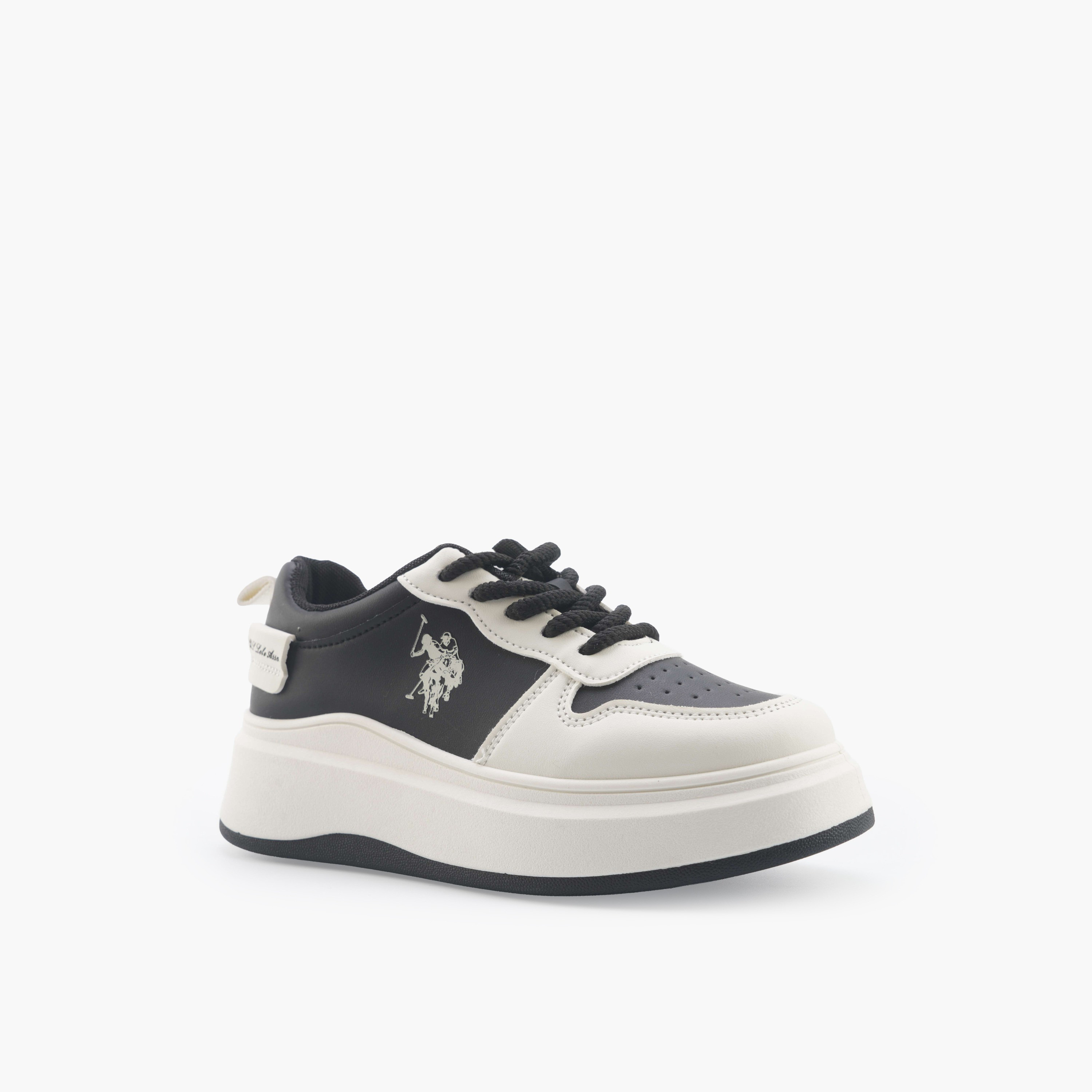 حذاء سنيكرز كاحل برباط وقوالب ملونة للنساء من يو أس بولو أسن-women-shoes-sneakers-image-1