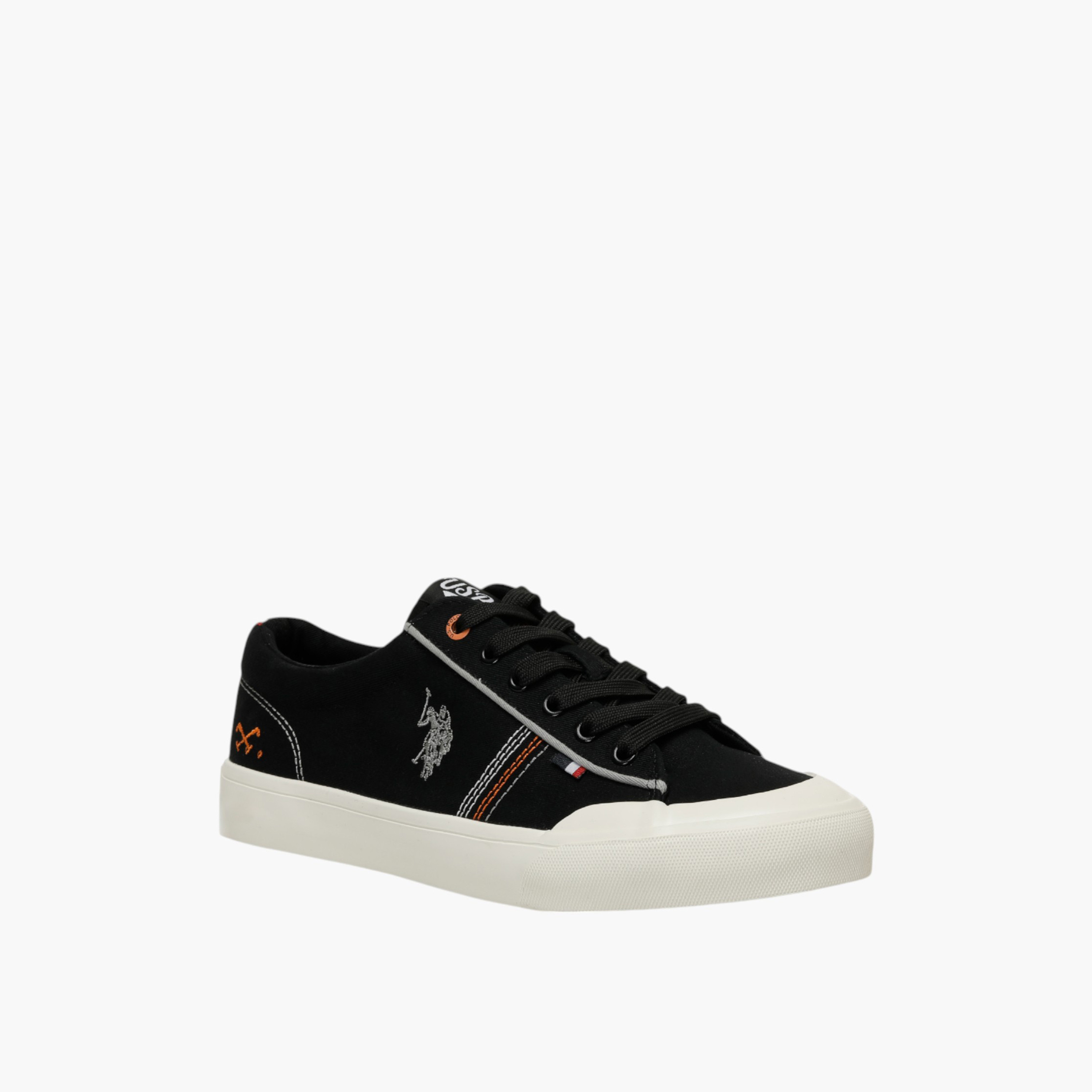 U.S. Polo Assn Logo Print Lace-Up Canvas Sneakers-men-shoes-sneakers-image-1