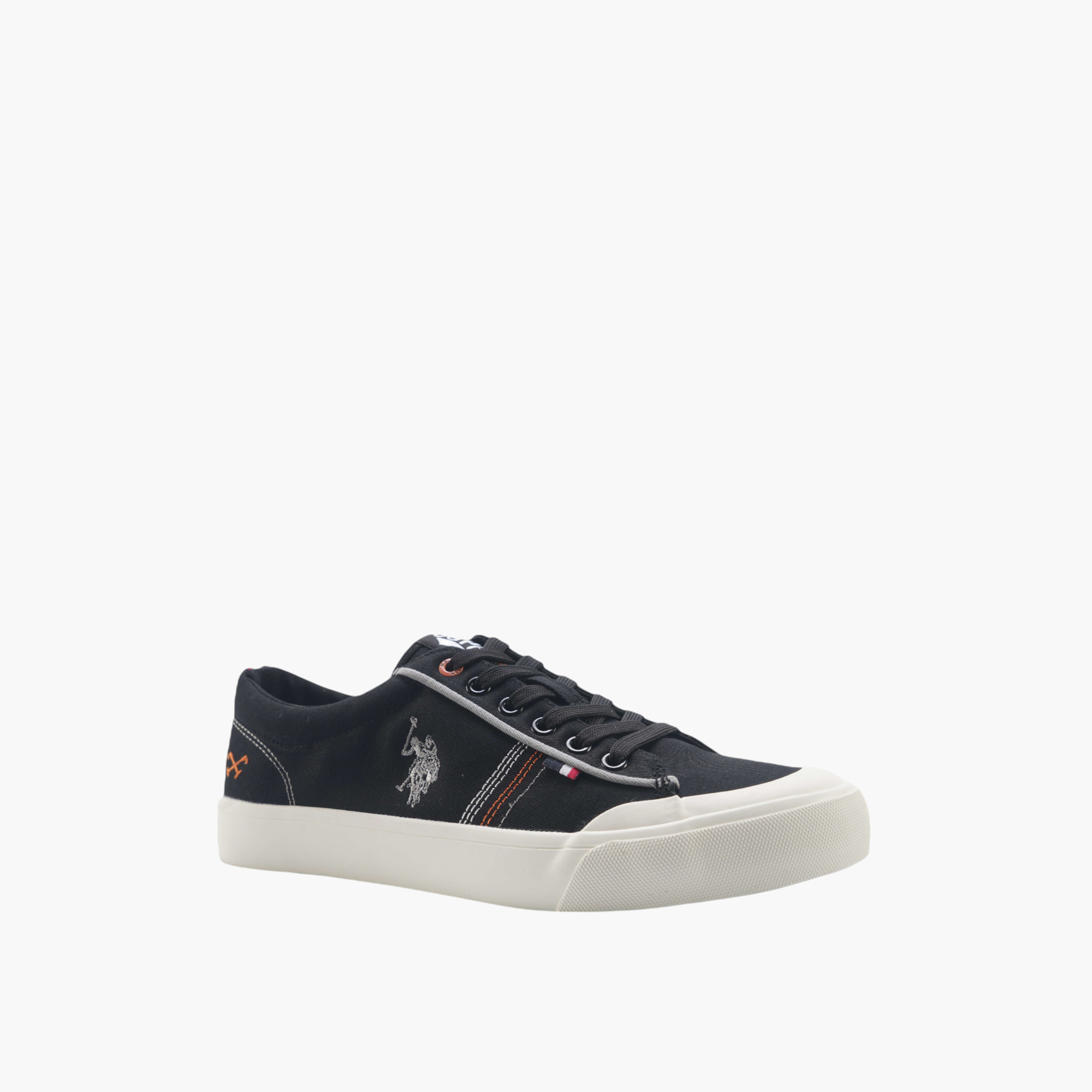 U.S. Polo Assn Logo Print Lace-Up Canvas Sneakers-men-shoes-sneakers-image-2