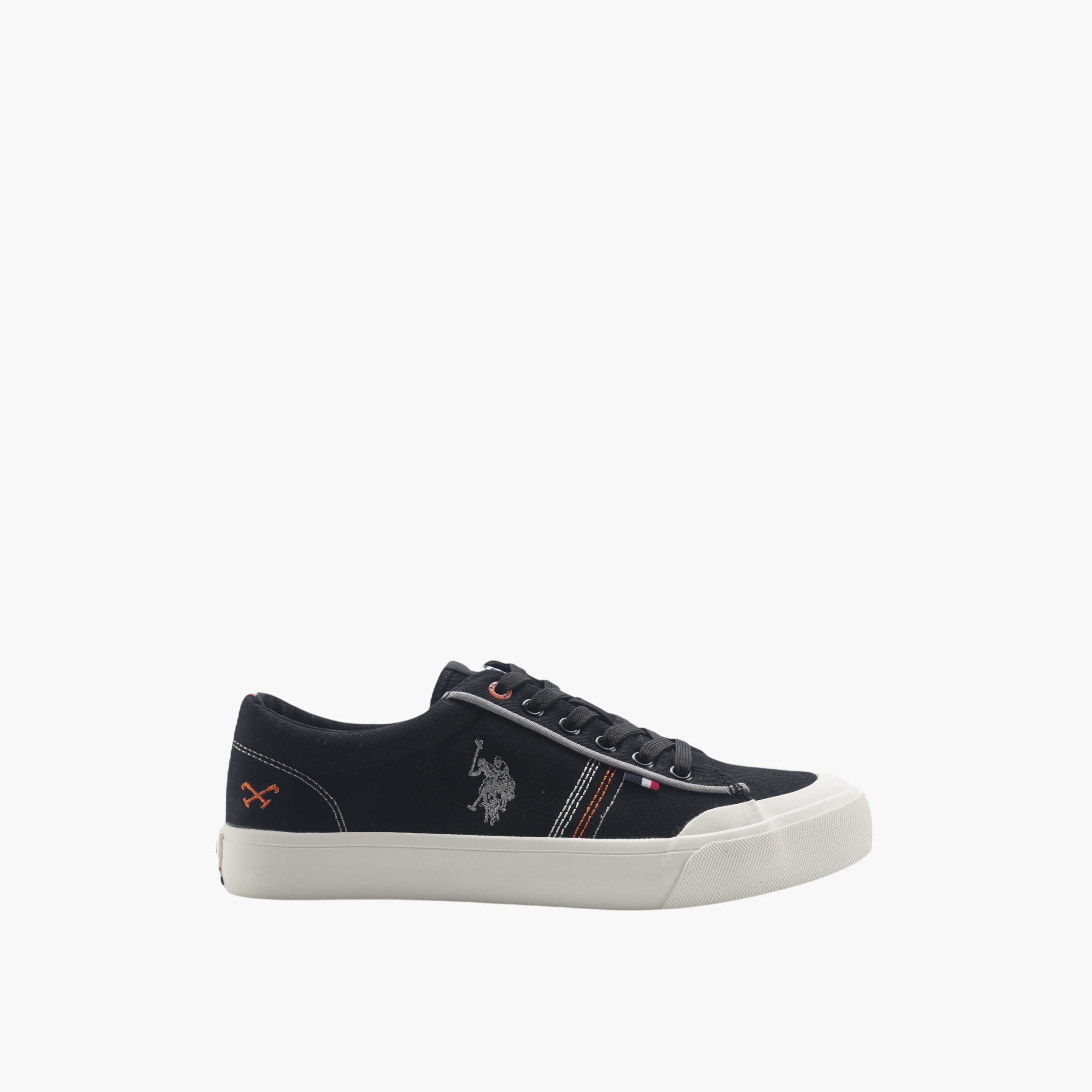 U.S. Polo Assn Logo Print Lace-Up Canvas Sneakers-men-shoes-sneakers-image-3
