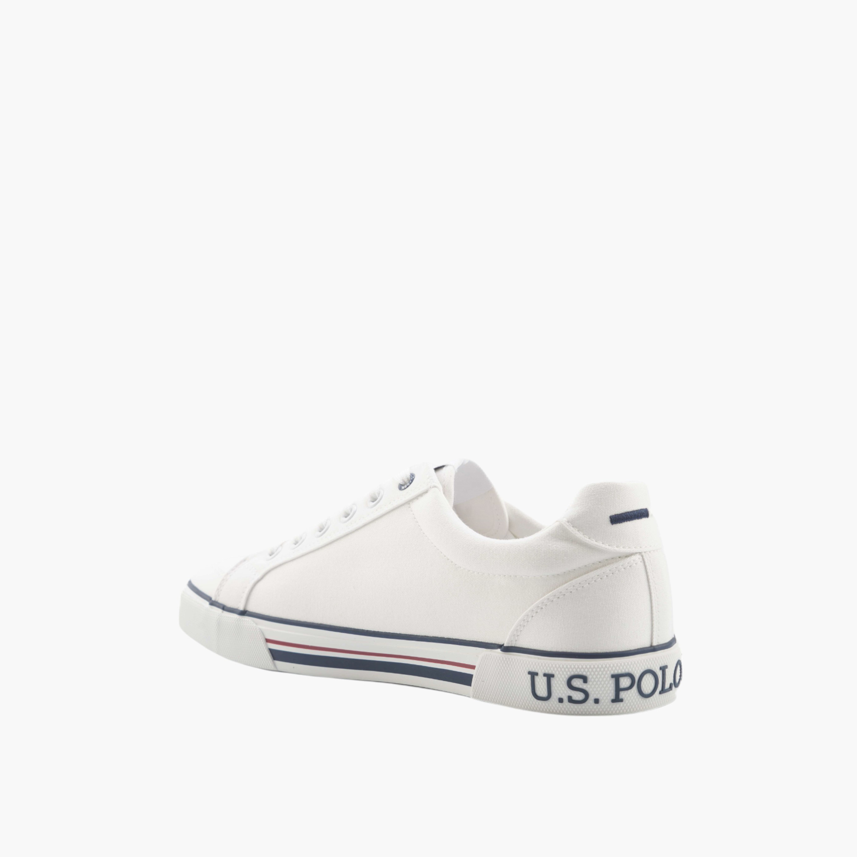 حذاء سنيكرز قماش برباط وطبعات شعار من يو اس بولو أسن-men-shoes-sneakers-image-3