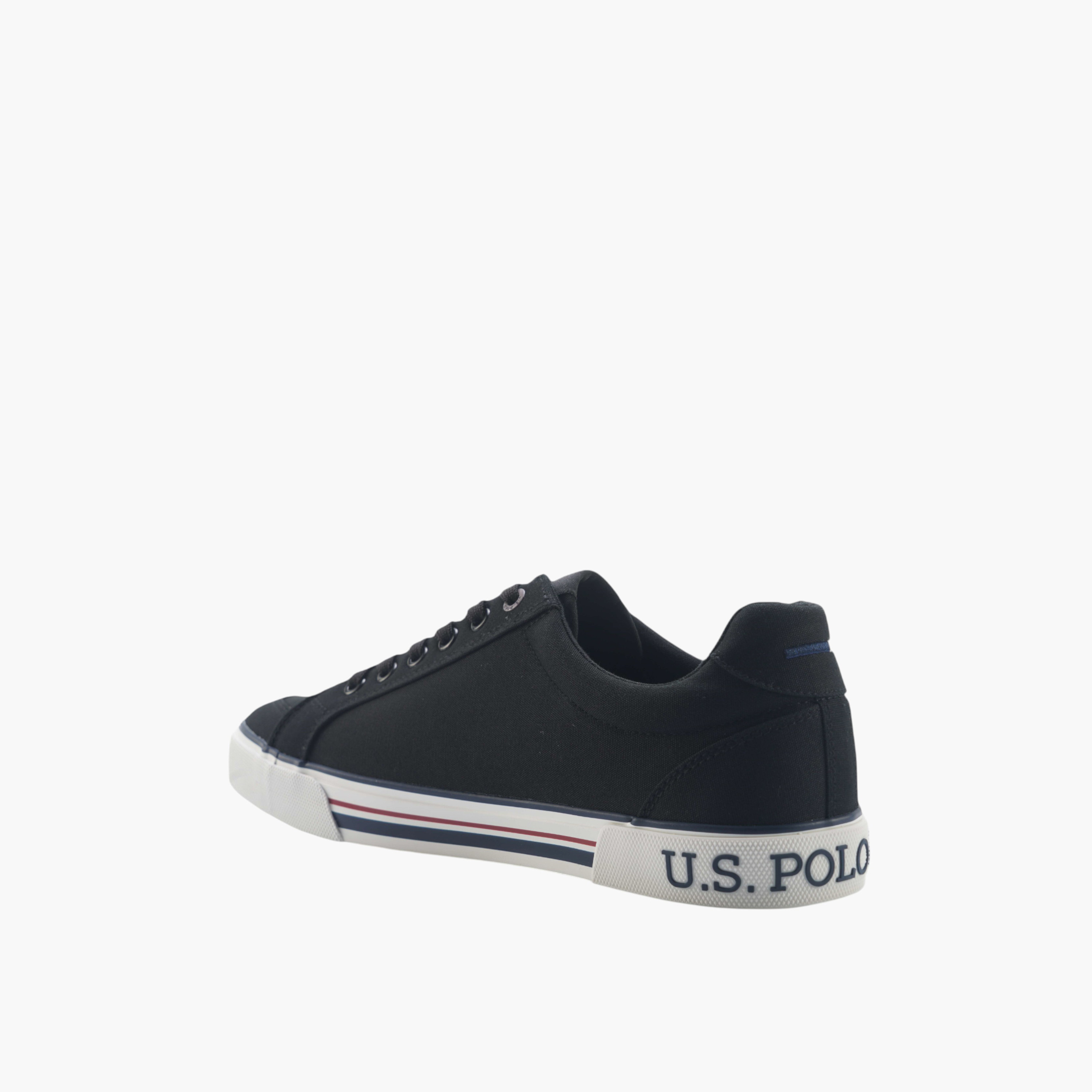 U.S. Polo Assn Logo Print Lace-Up Canvas Sneakers-men-shoes-sneakers-image-3