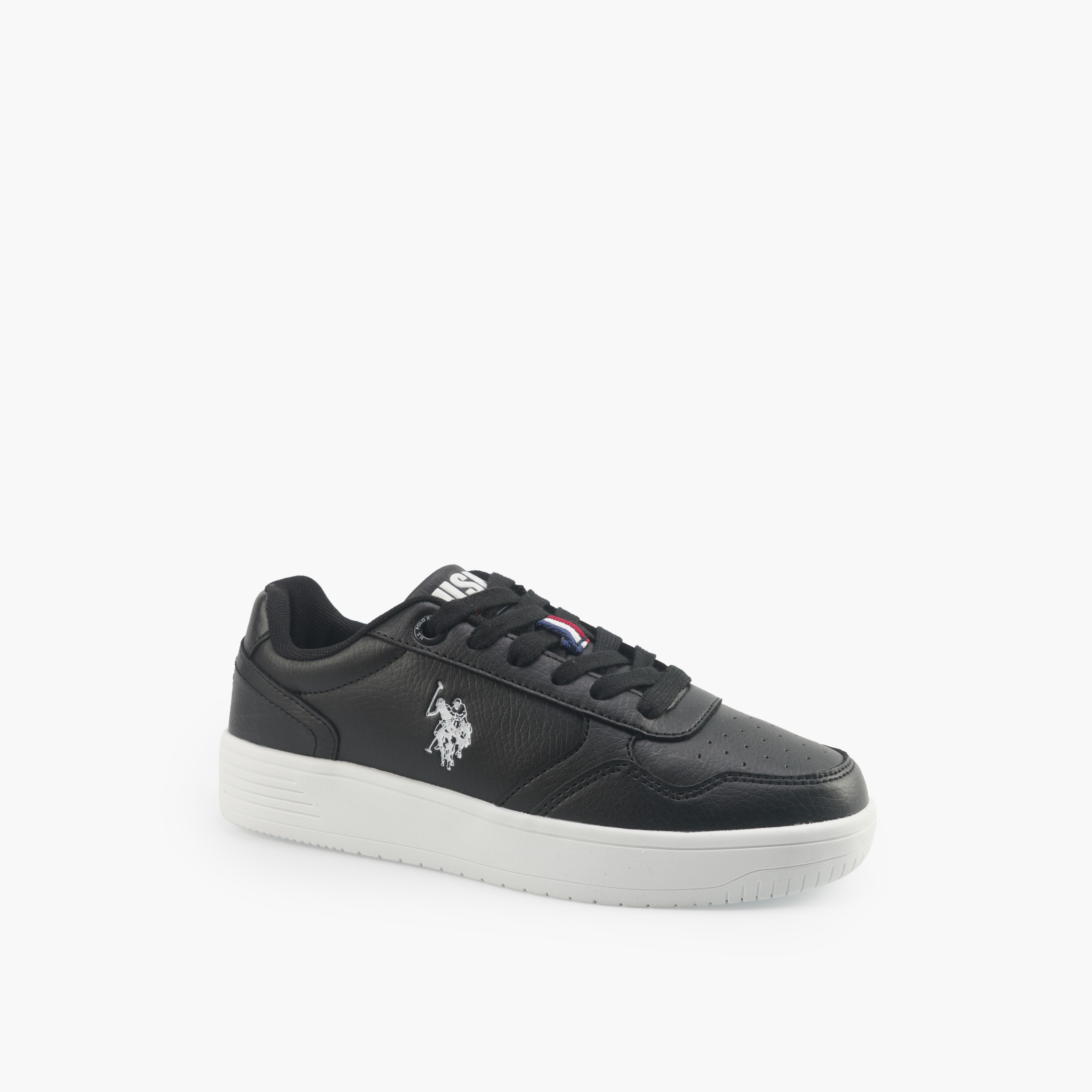 حذاء سنيكرز بطول الكاحل ورباط إغلاق وطبعات شعار للرجال من يو إس بولو أسن-men-shoes-sneakers-image-1