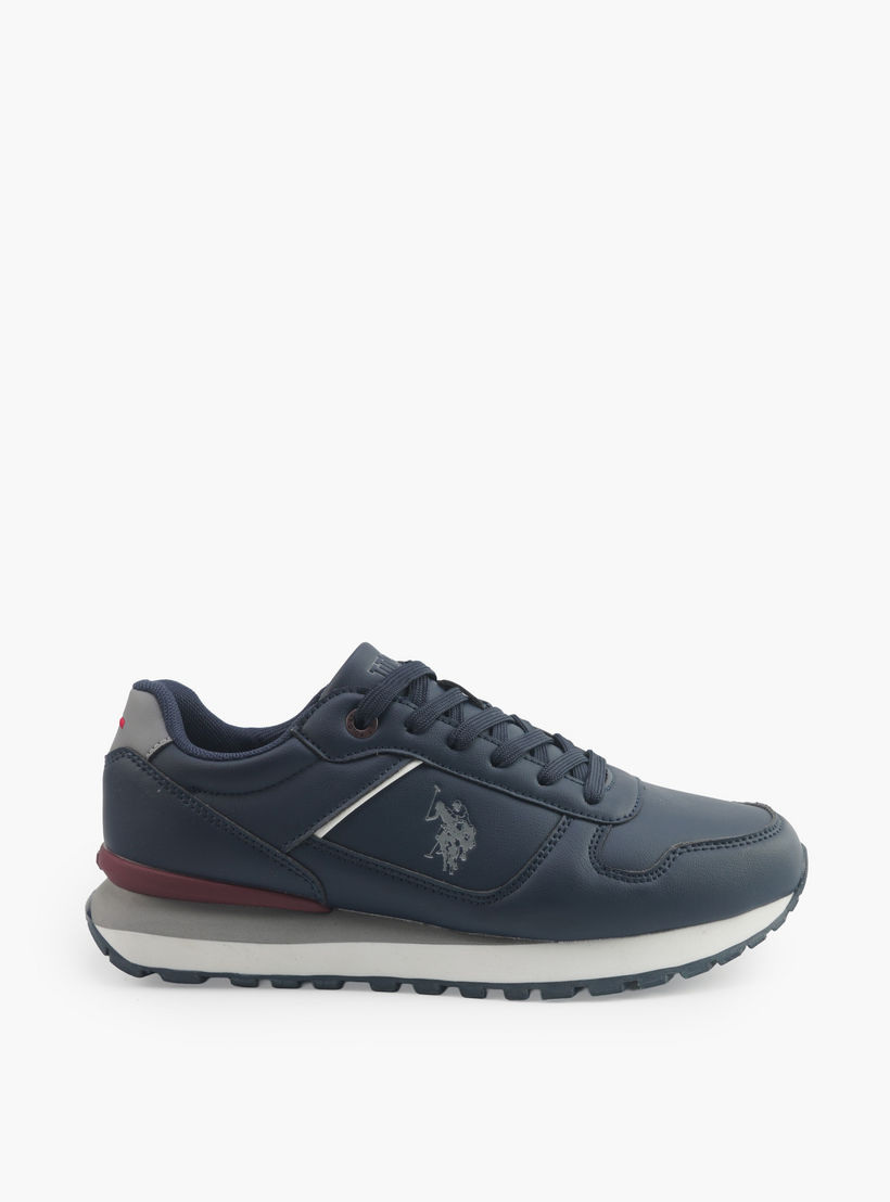 حذاء سنيكرز برباط إغلاق وطبعات شعار للرجال من يو اس بولو-men-shoes-sneakers-image-2