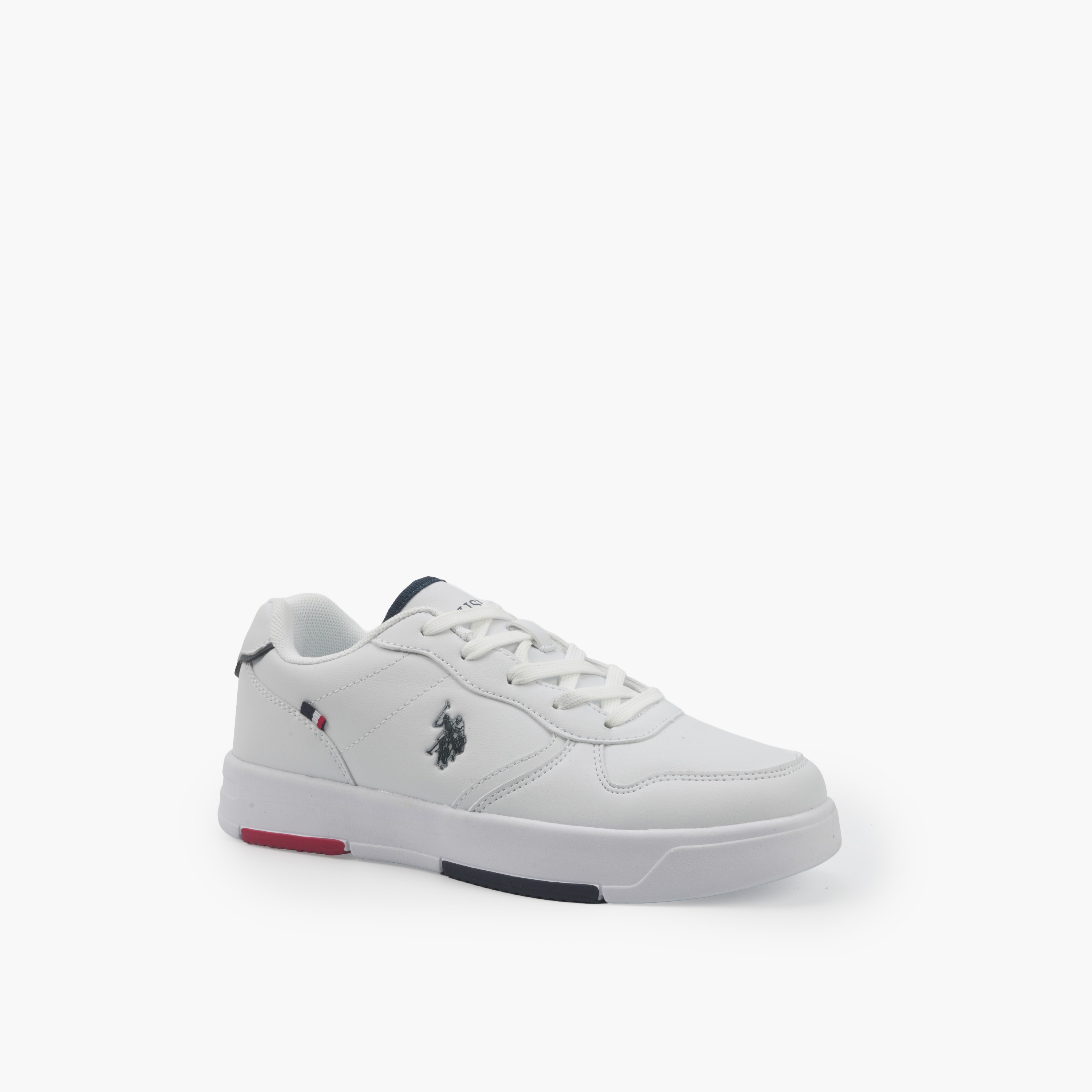 حذاء سنيكرز كاحل برباط وشعار للنساء من يو أس بولو أسن-women-shoes-sneakers-image-1