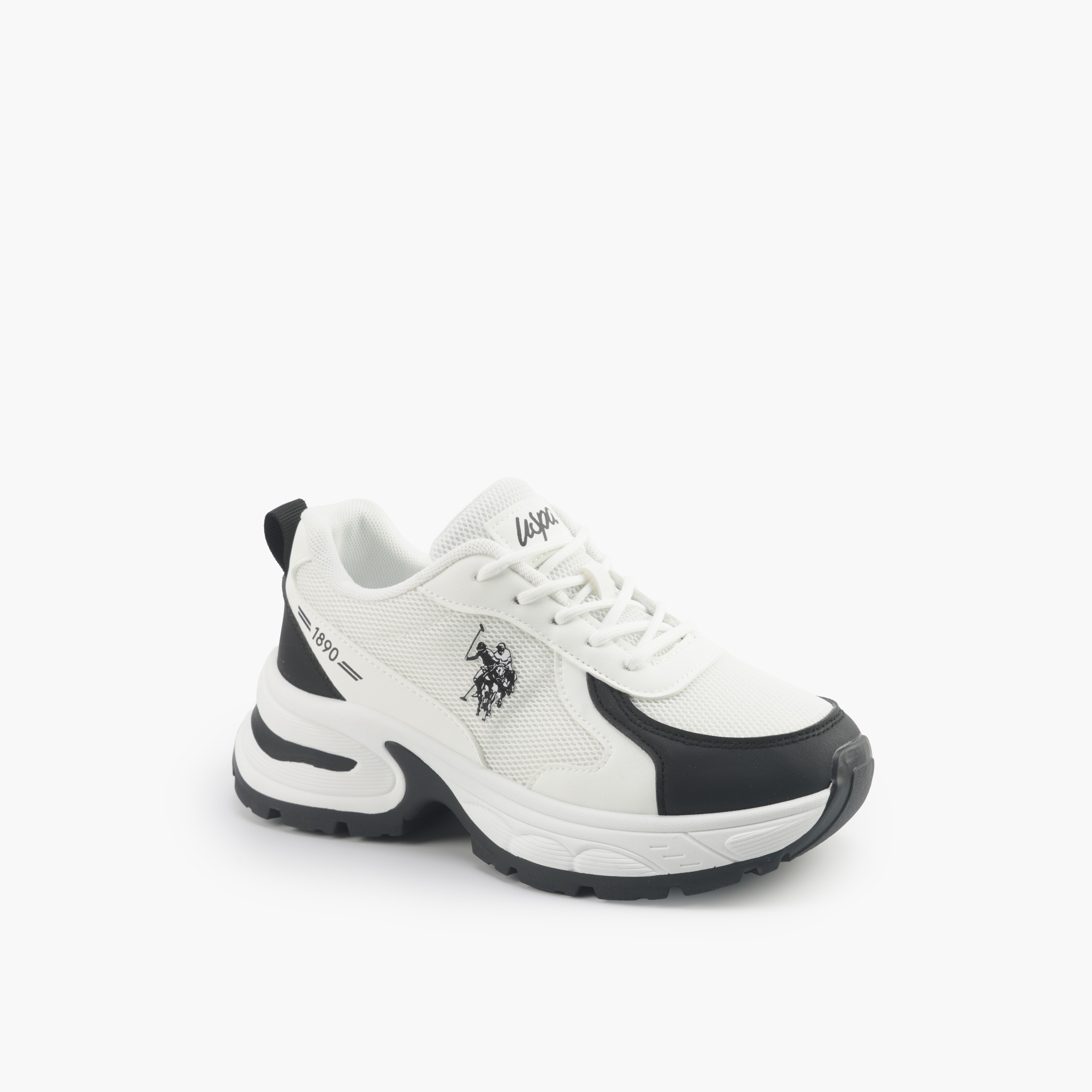 حذاء سنيكرز بقوالب ملونة وطول الكاحل ورباط إغلاق للنساء من يو إس بولو أسن-women-shoes-sneakers-image-1