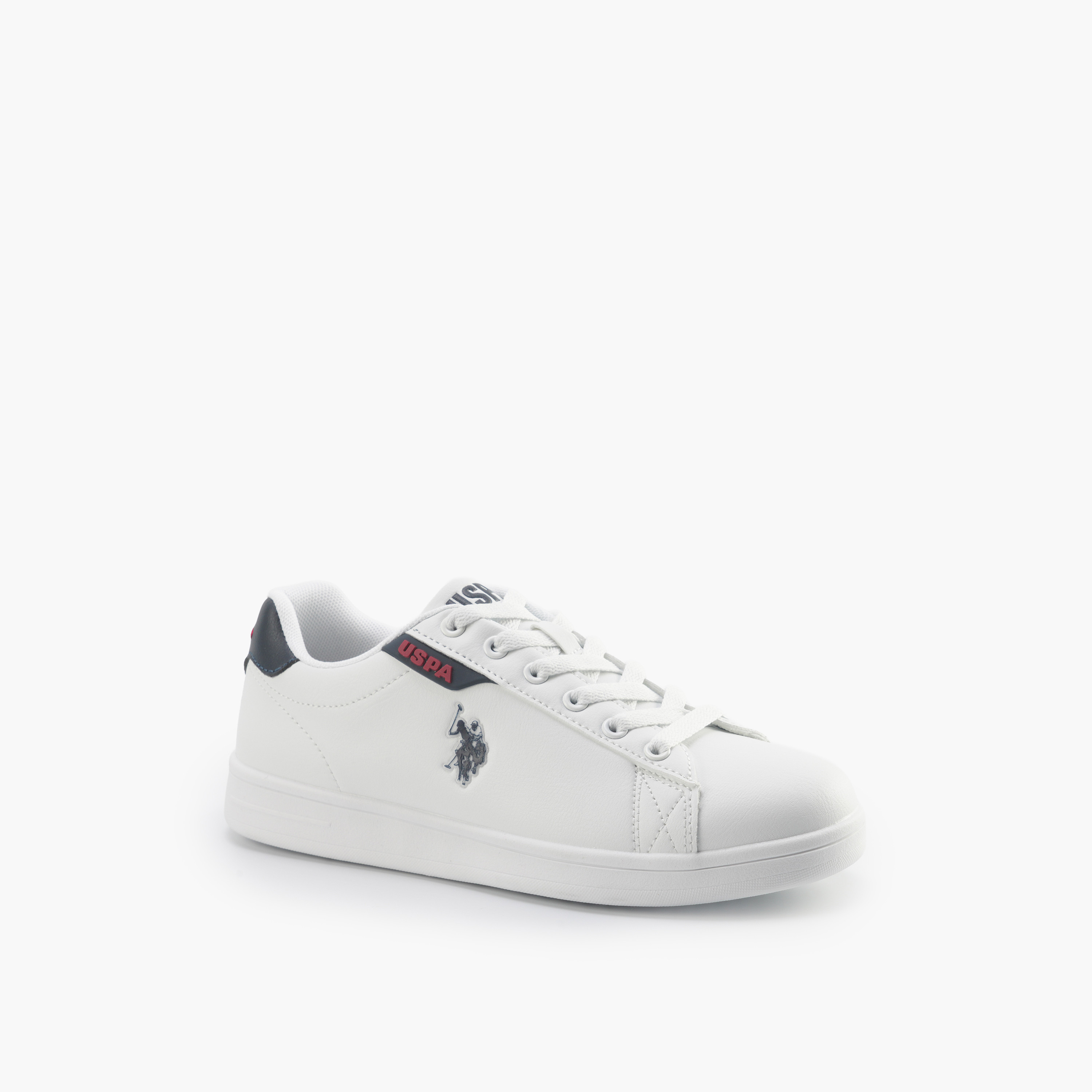 U.S. Polo Assn Women Logo Embossed Lace-Up Sneakers-women-shoes-sneakers-image-1