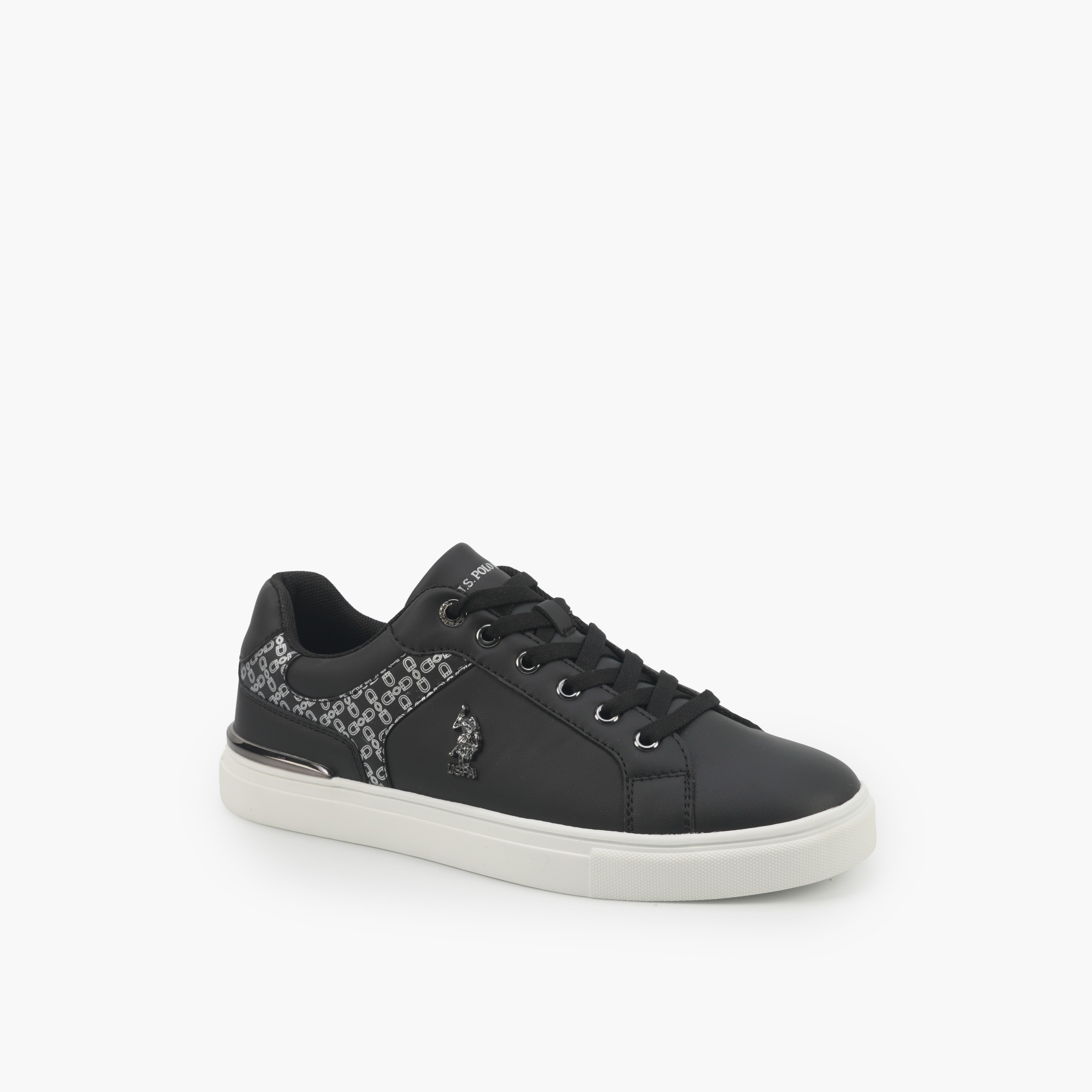 U.S. Polo Assn Women Mogogram Print Lace-Up Ankle Sneakers-women-shoes-sneakers-image-1