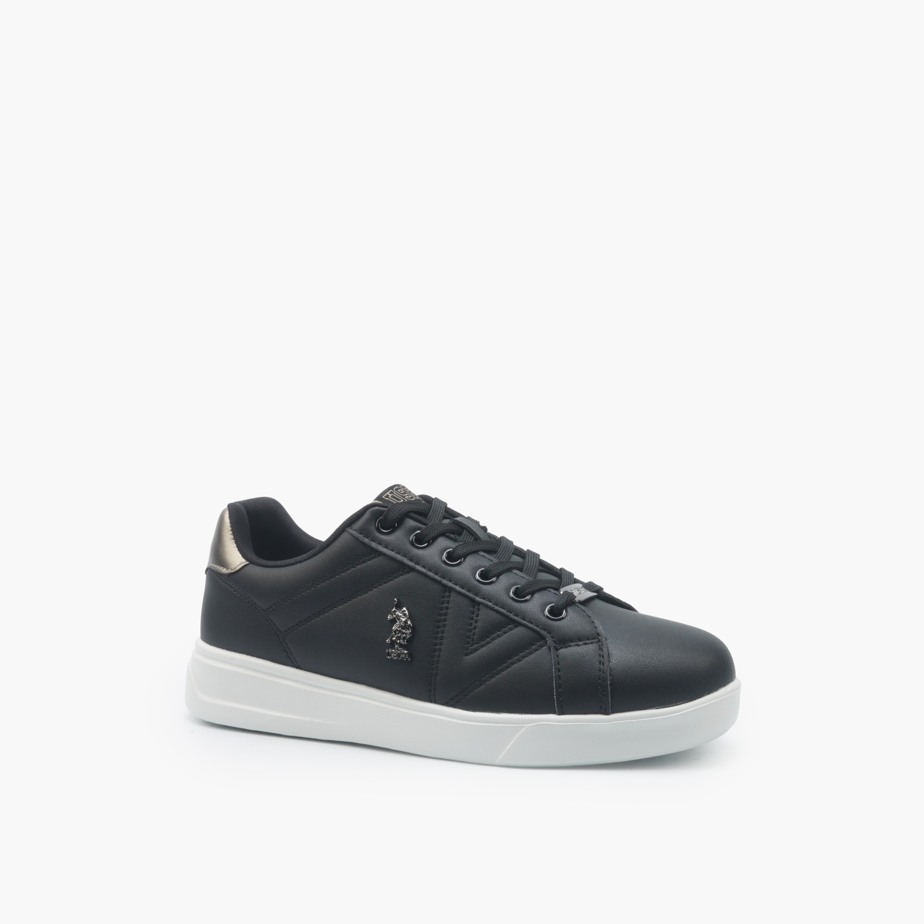 حذاء سنيكرز للكاحل بشعار ورباط إغلاق للنساء من يو إس بولو أسن-women-shoes-sneakers-image-1