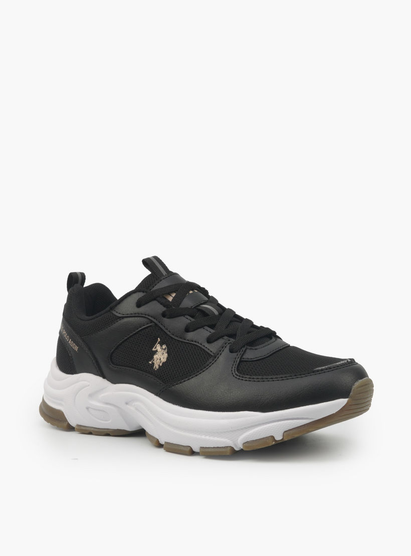 حذاء سنيكرز للكاحل بطبعات شعار ورباط إغلاق للنساء من يو إس بولو أسن-women-shoes-sneakers-image-1