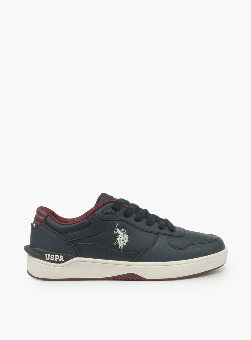 حذاء سنيكرز بطول الكاحل ورباط إغلاق وطبعات شعار للرجال من يو إس بولو أسن-men-shoes-sneakers-image-2