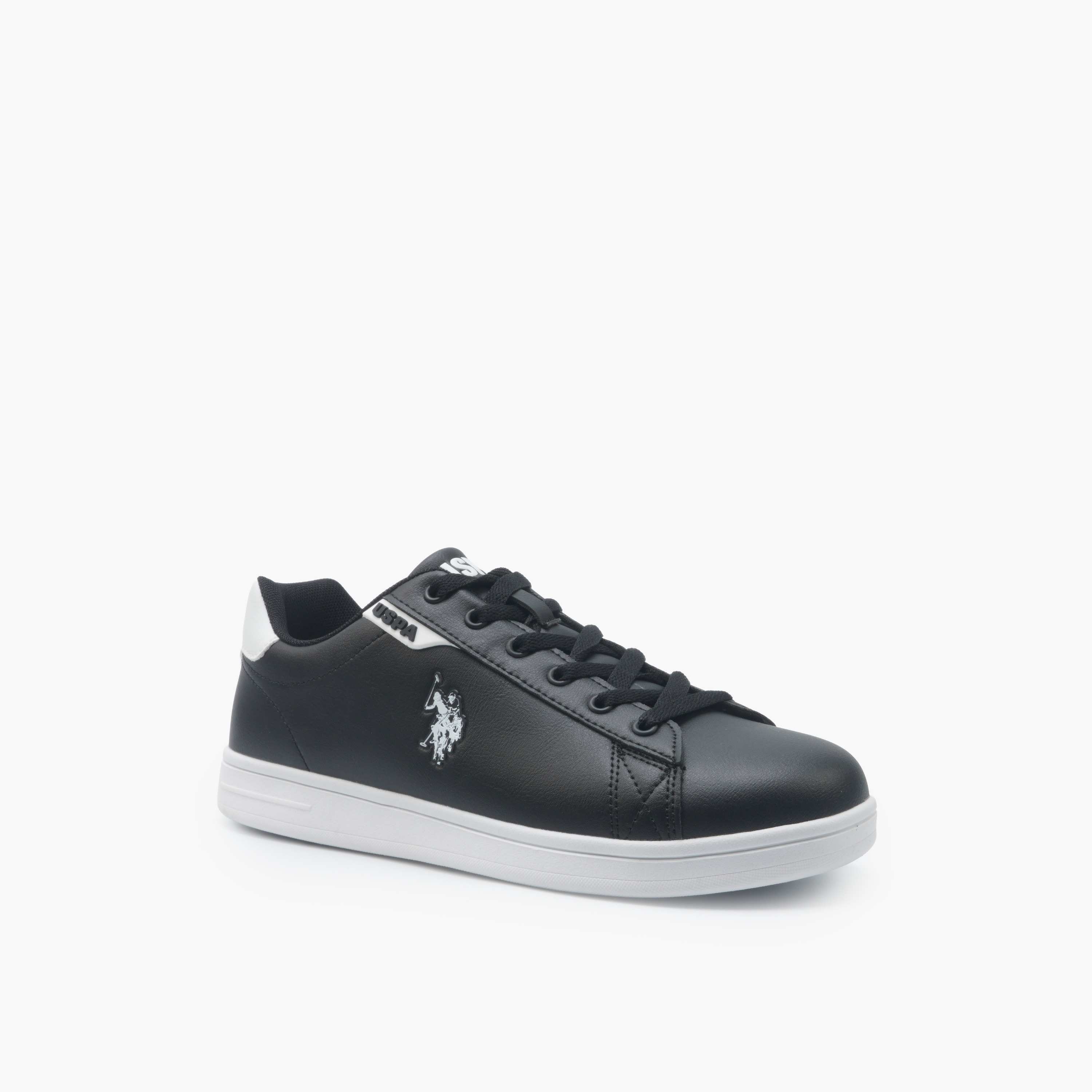 حذاء سنيكرز للكاحل بشعار ورباط إغلاق للرجال من يو إس بولو أسن-men-shoes-sneakers-image-1