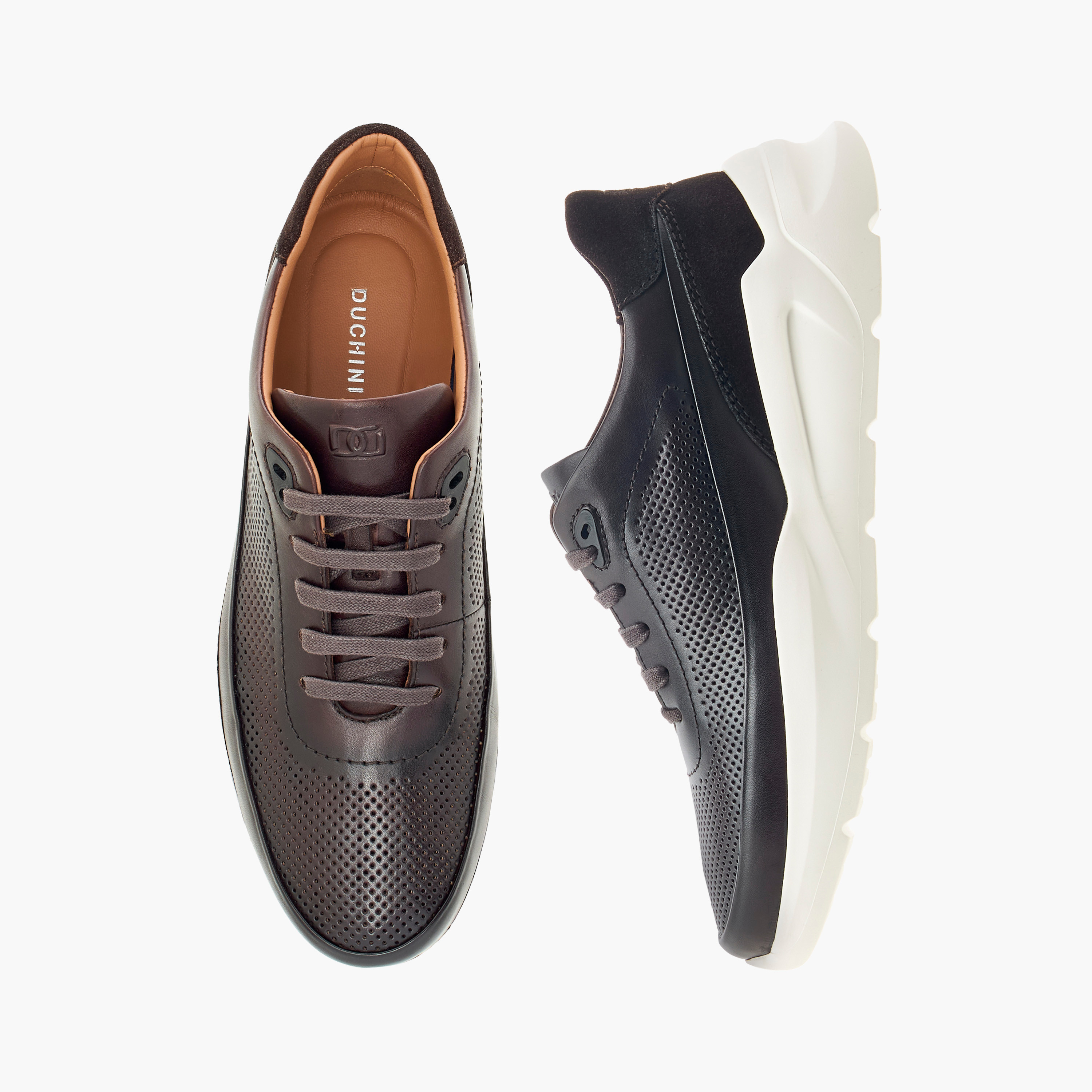 Duchini Men's Leather Textured Lace-Up Ankle Sneakers-men-shoes-sneakers-image-1
