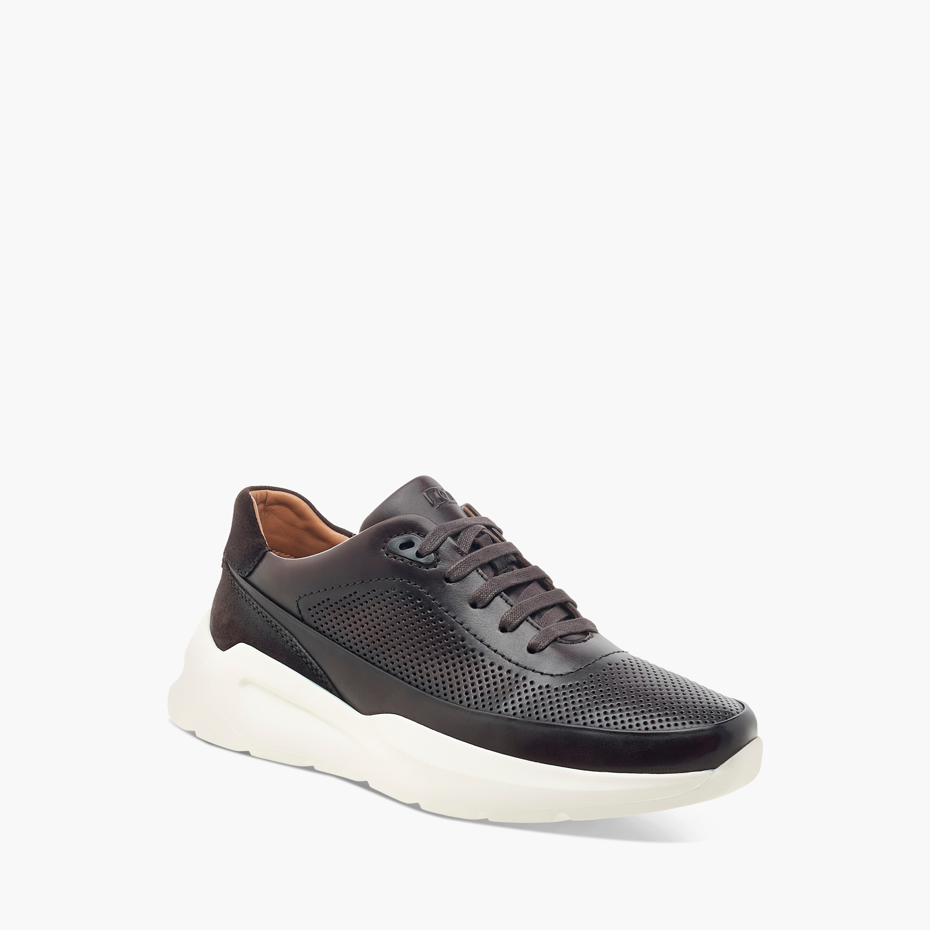 Duchini Men's Leather Textured Lace-Up Ankle Sneakers-men-shoes-sneakers-image-2