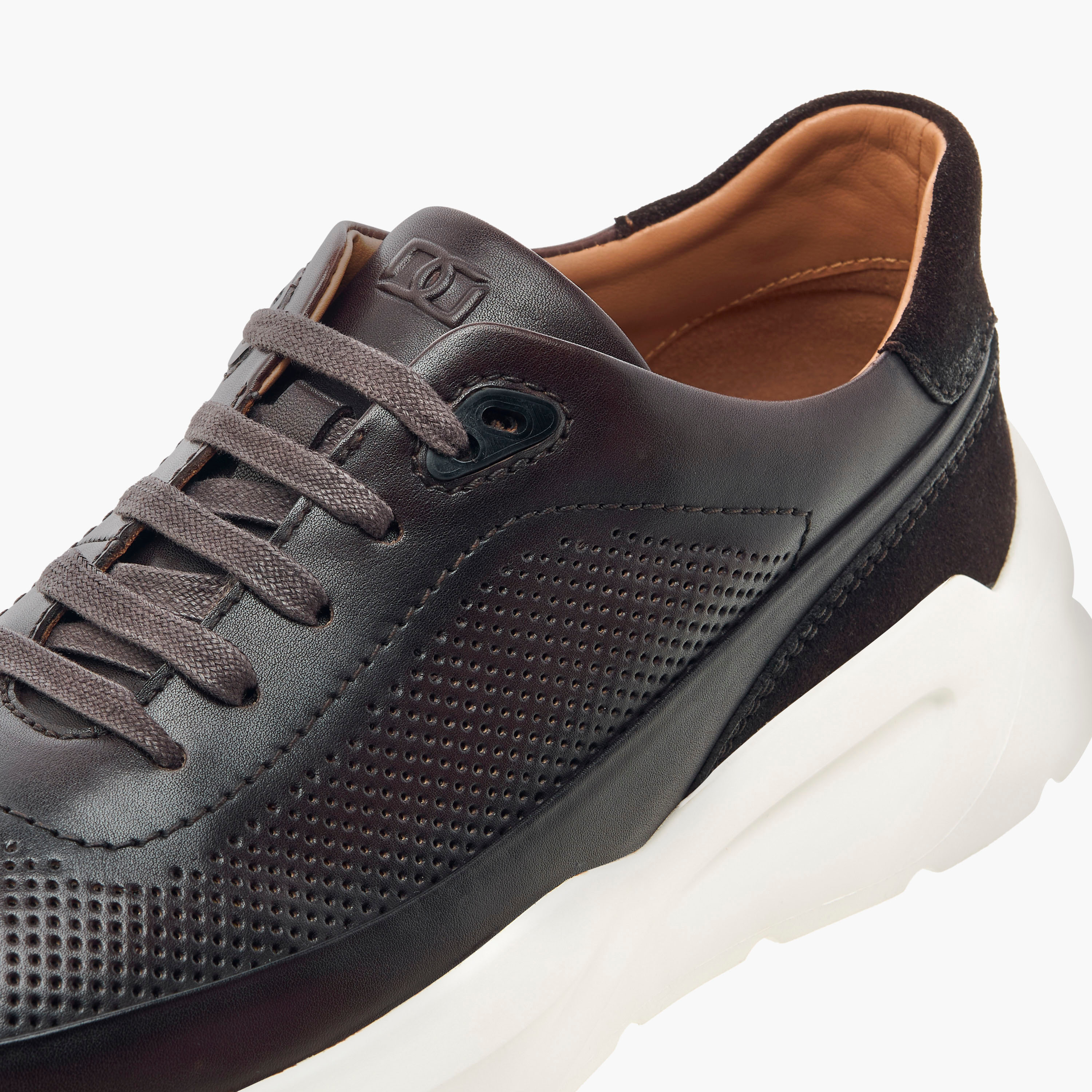 Duchini Men's Leather Textured Lace-Up Ankle Sneakers-men-shoes-sneakers-image-4
