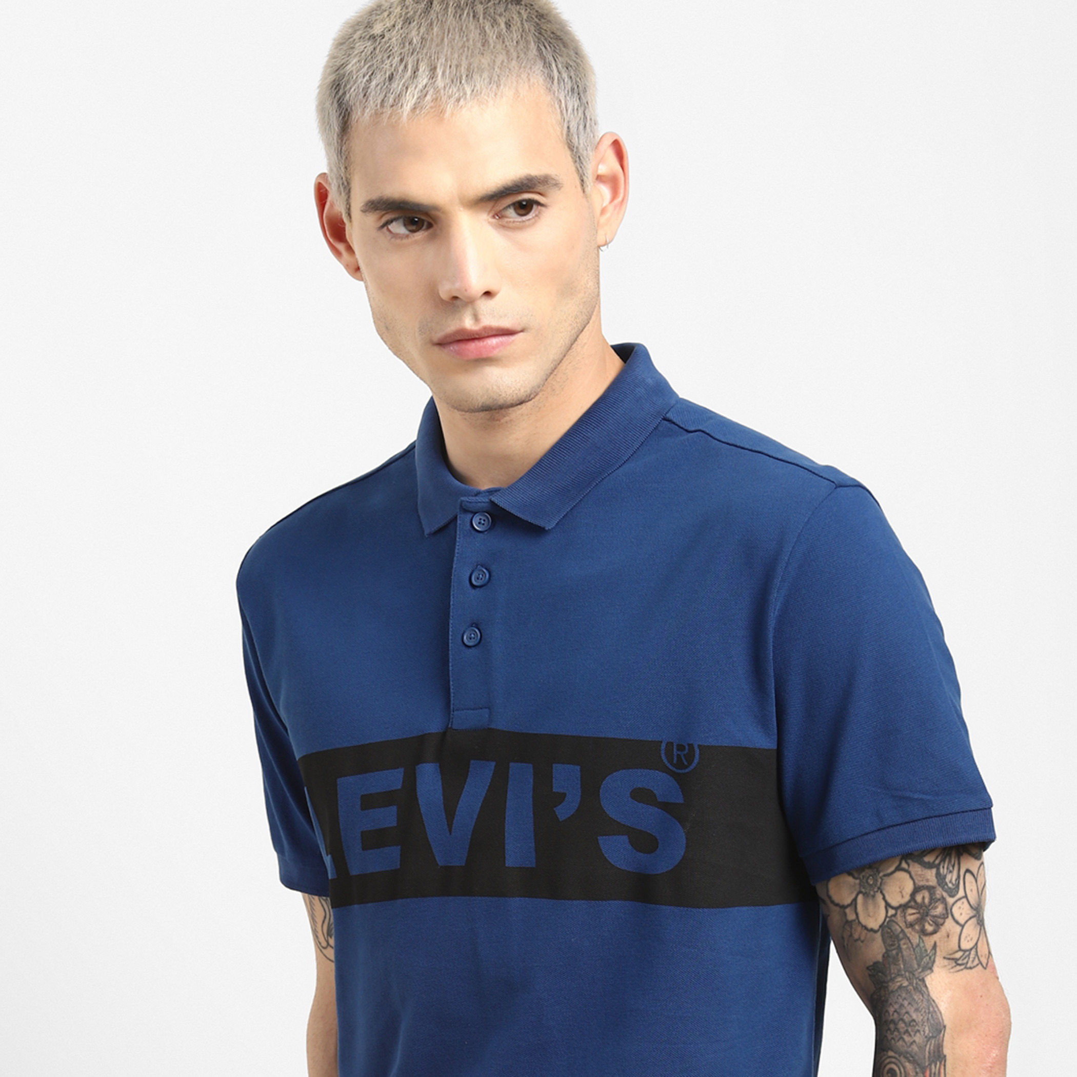 Levi's Men Blue Logo Short Sleeves Polo T-Shirt-men-clothing-tshirtsandpolos-polos-image-3