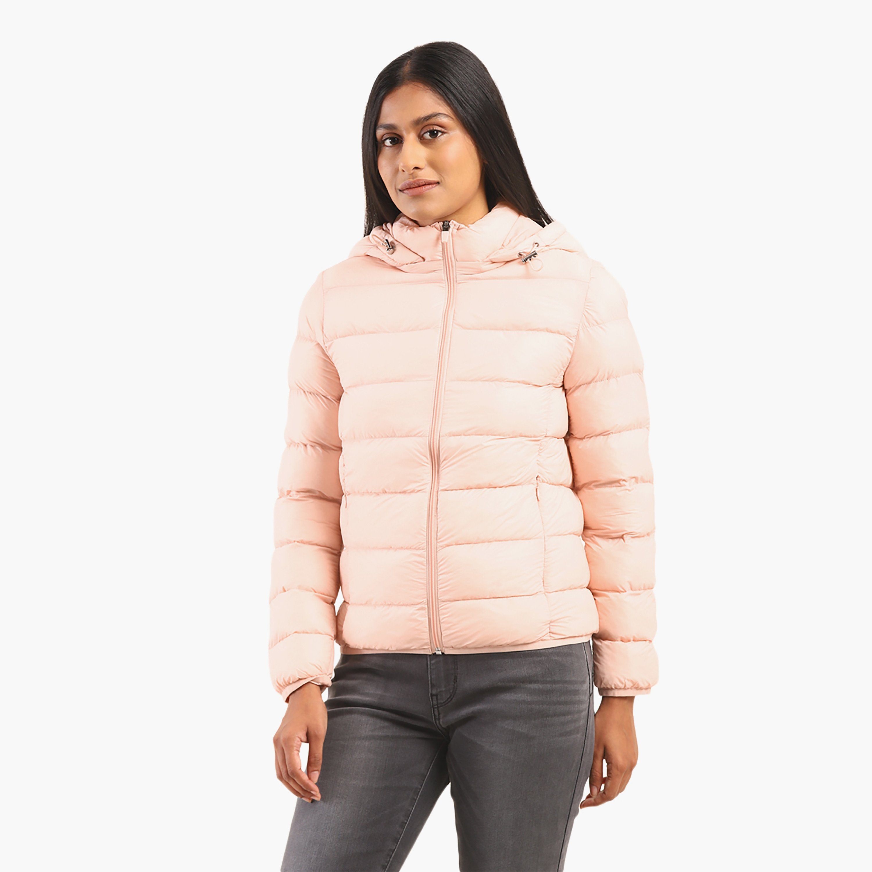 Levi's Textured Hooded Neck Long Sleeves Women's Puffer Jacket-women-winterwear-hoodiesandsweatshirts-hoodies-image-2