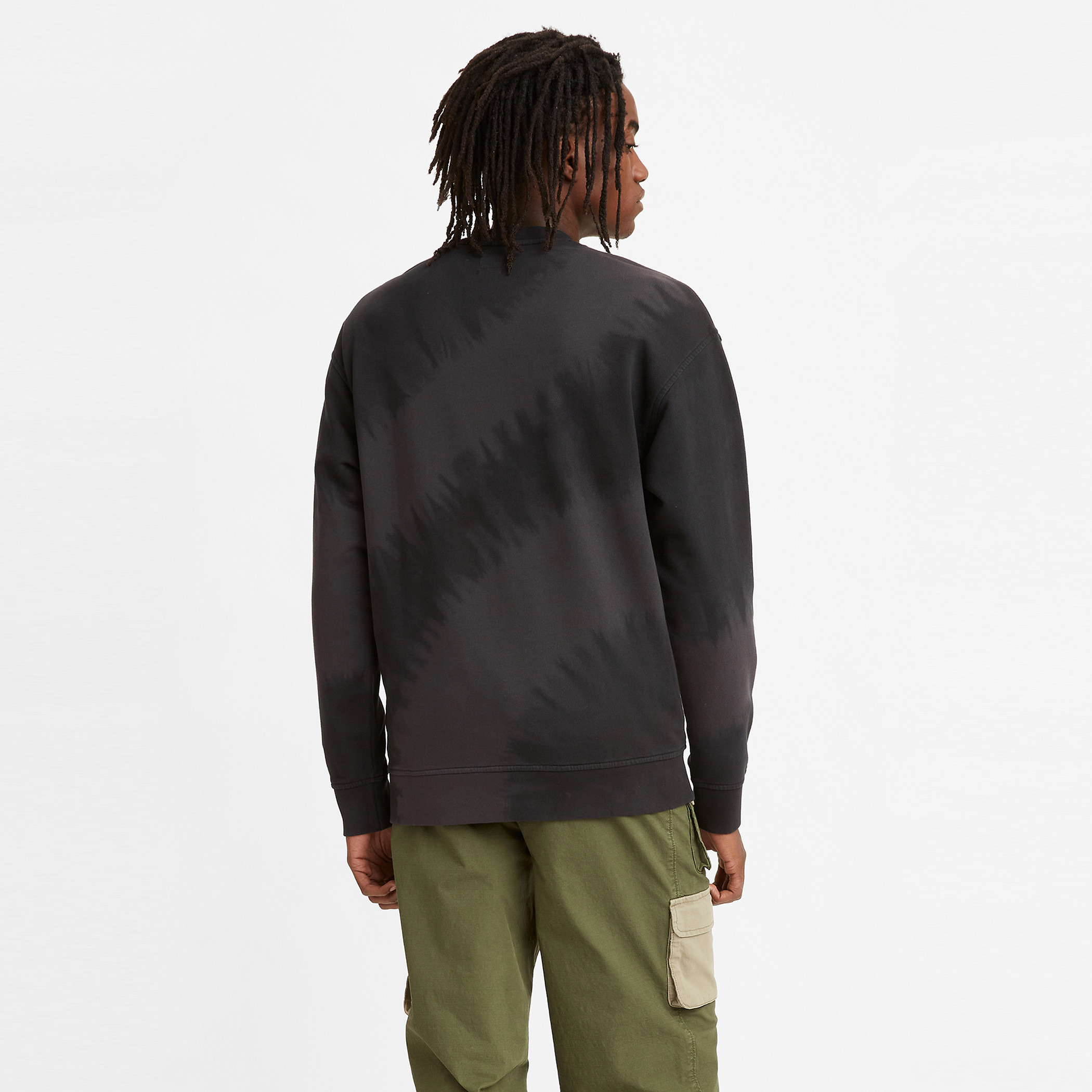 Levi's Men Black Tie & Dye Crew Neck Long Sleeves Sweatshirt-men-winterwear-hoodiesandsweatshirts-image-2