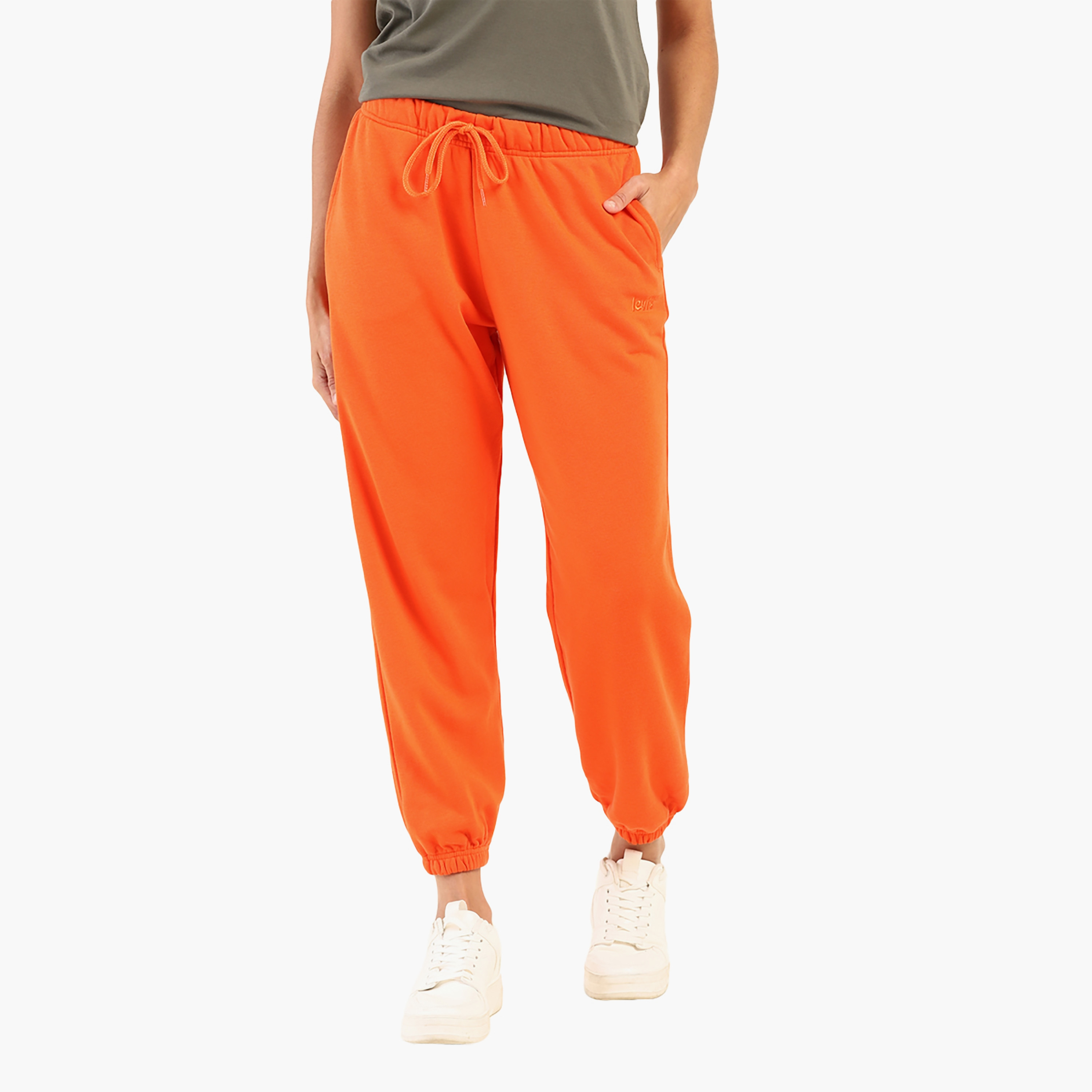 Levi's Plain Mid-Rise Drawstring Women's Jogger-women-clothing-bottoms-joggers-image-1