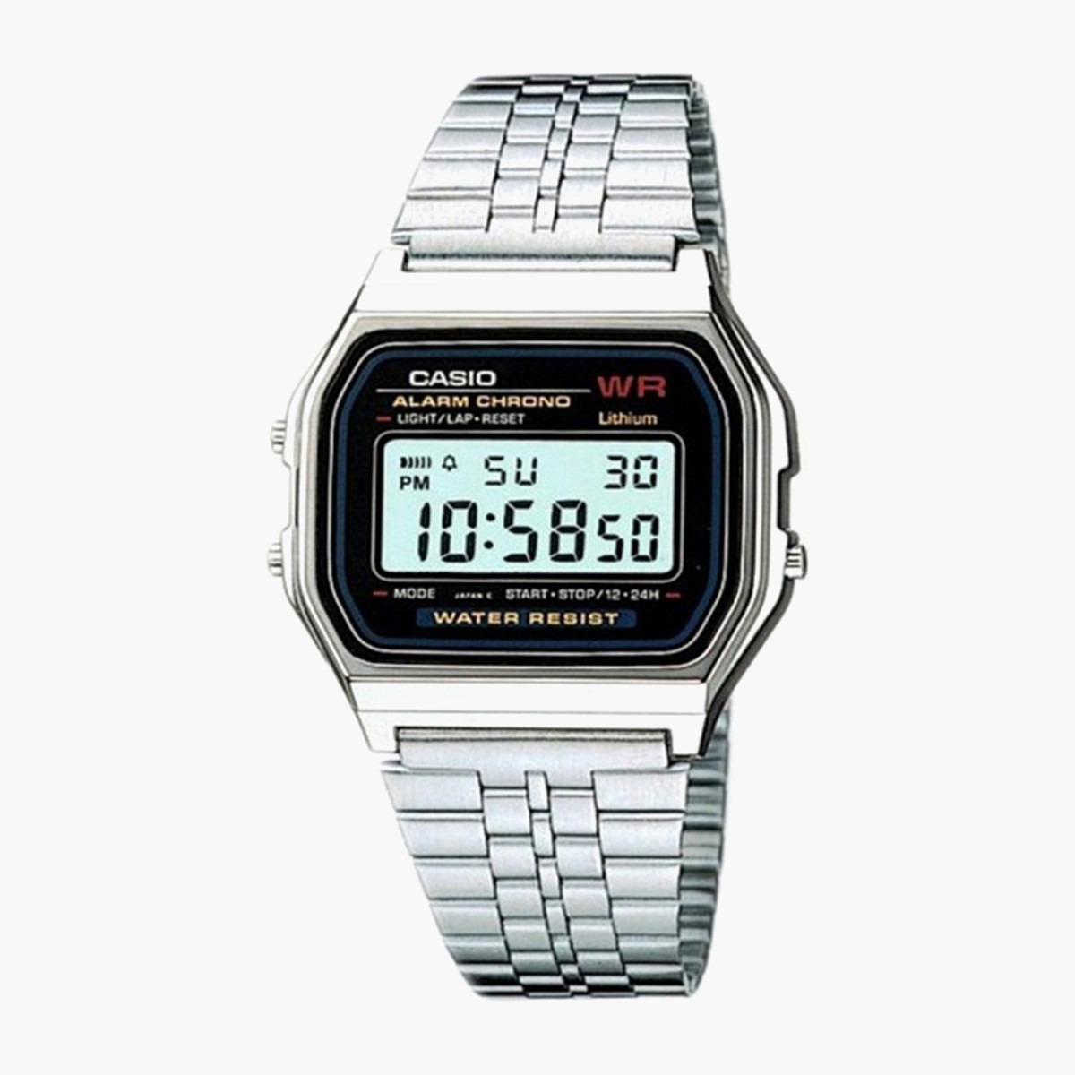 Casio Men Silver Digital Metal Strap Watch -A159W-N1DF-men-watchesandjewellery-watches-image-1