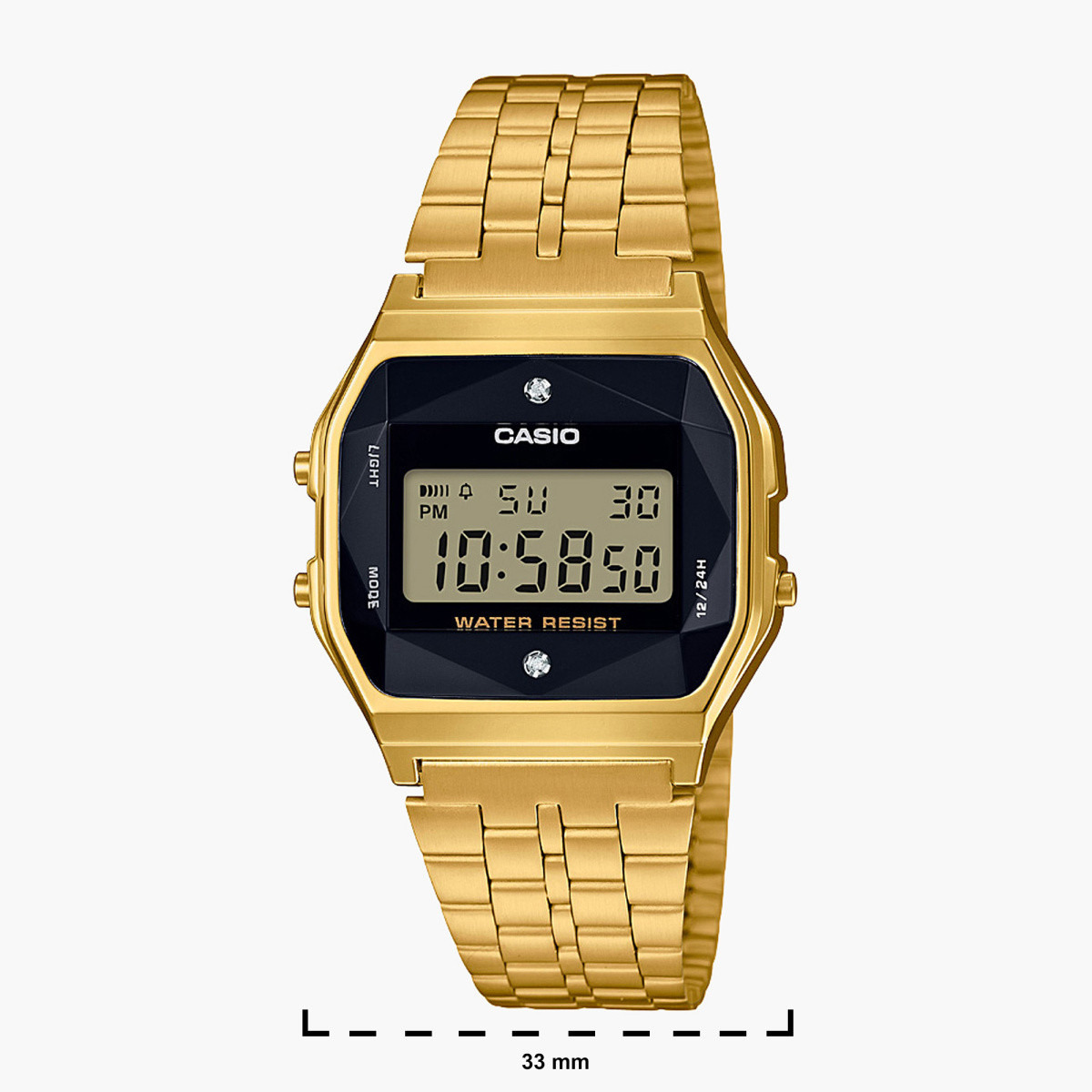 Casio Unisex Gold Digital Metal Strap Watch A159WGED-1DF-men-watchesandjewellery-watches-image-2