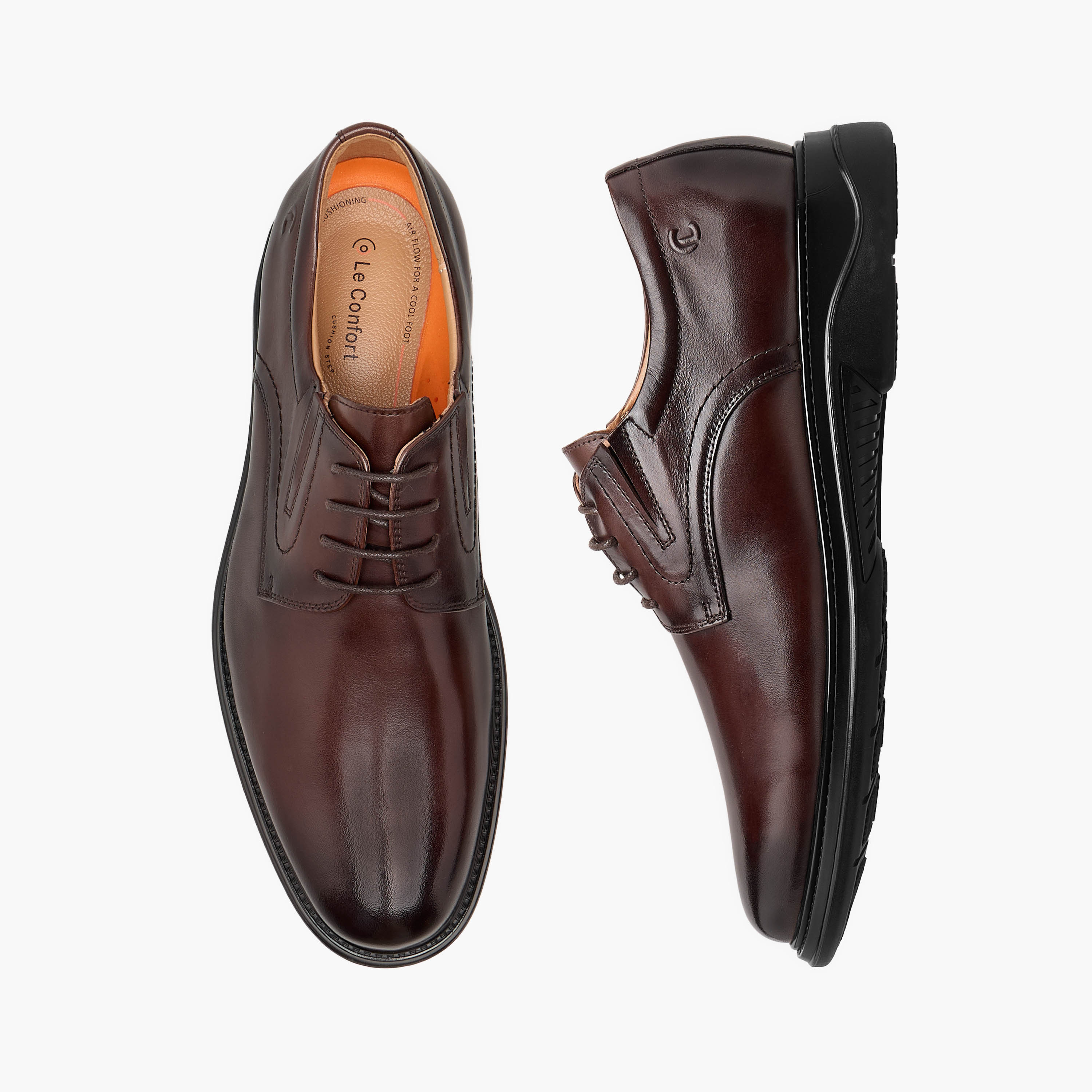 حذاء ديربي جلد طبيعي برباط للرجال من لو كونفور-men-shoes-formalshoes-image-1