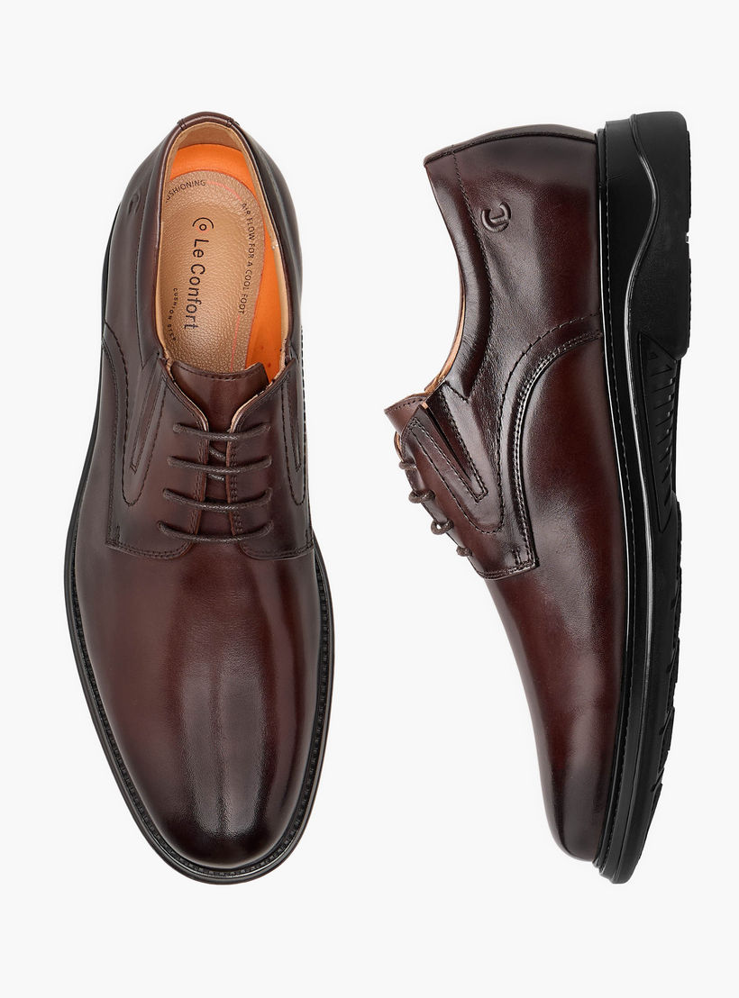 حذاء ديربي جلد طبيعي برباط للرجال من لو كونفور-men-shoes-formalshoes-image-1