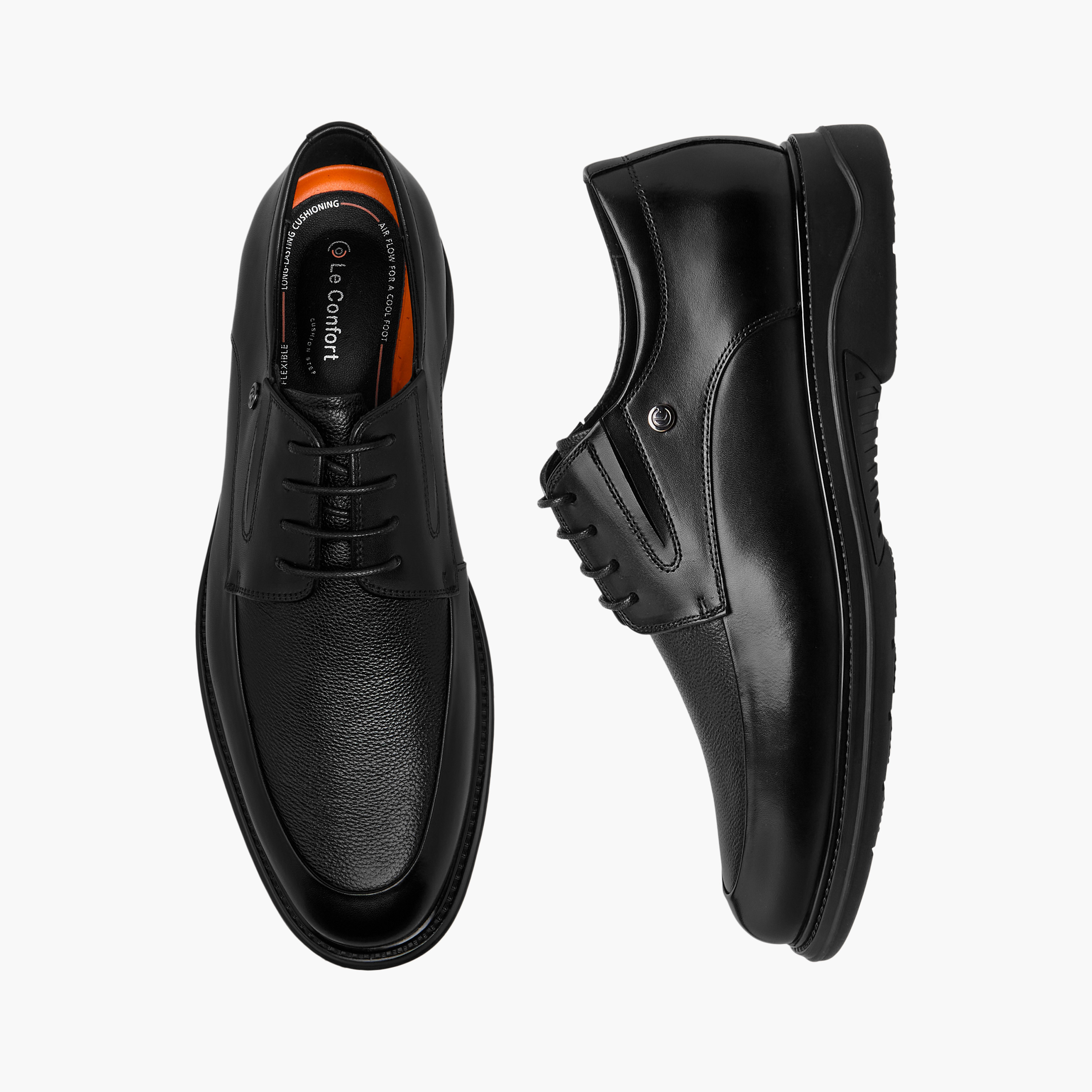 حذاء ديربي جلد طبيعي برباط للرجال من لو كونفور-men-shoes-formalshoes-image-1