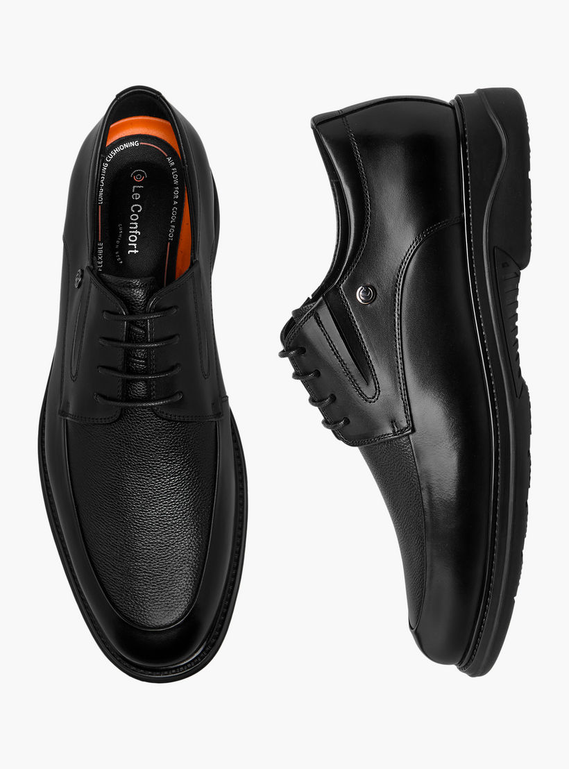 حذاء ديربي جلد طبيعي برباط للرجال من لو كونفور-men-shoes-formalshoes-image-1