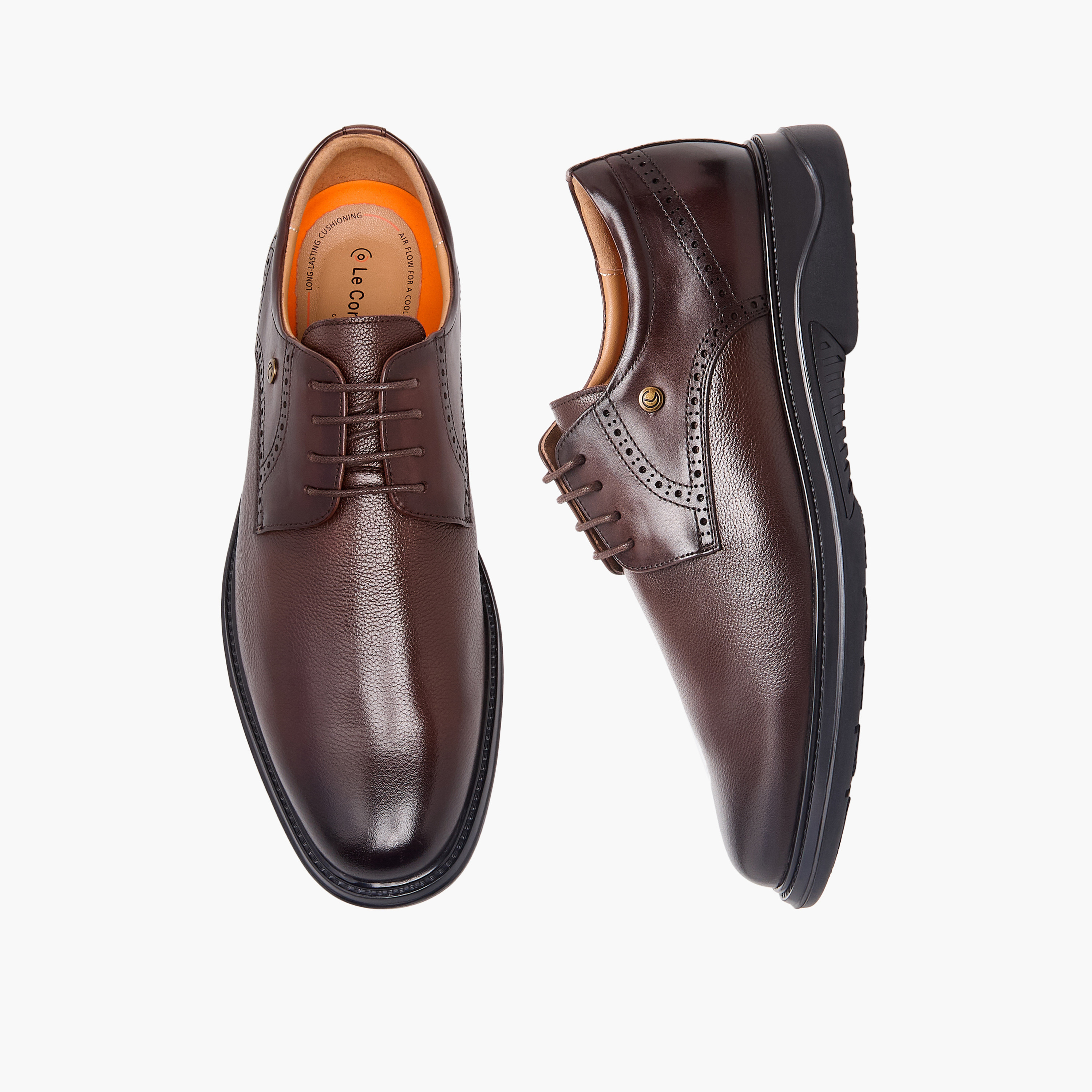 حذاء ديربي جلد برباط إغلاق للرجال من لو كونفورت-men-shoes-formalshoes-image-1
