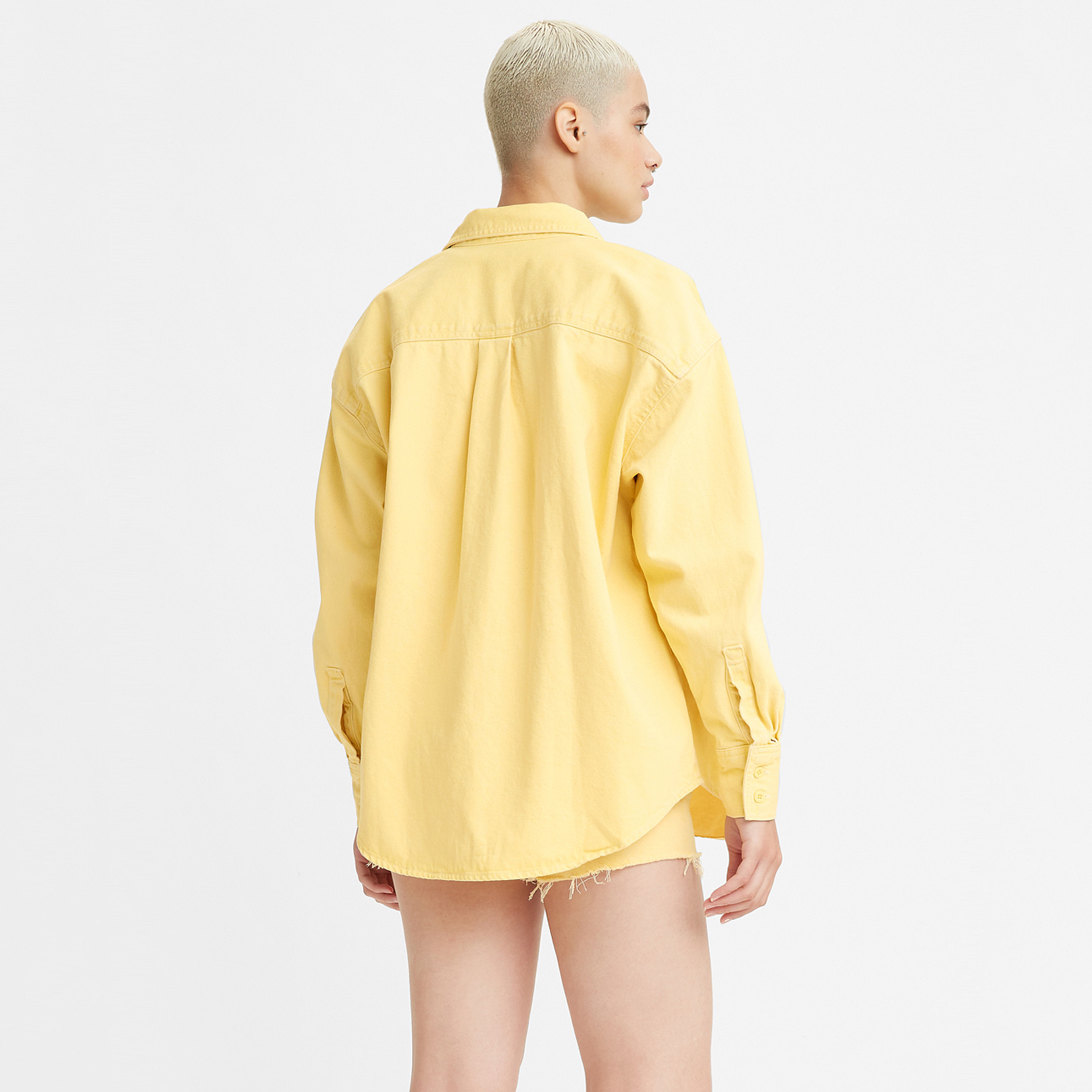 قميص ليفي نسائي أصفر سادة بأكمام طويلة-women-clothing-shirtsandblouses-blouses-image-2