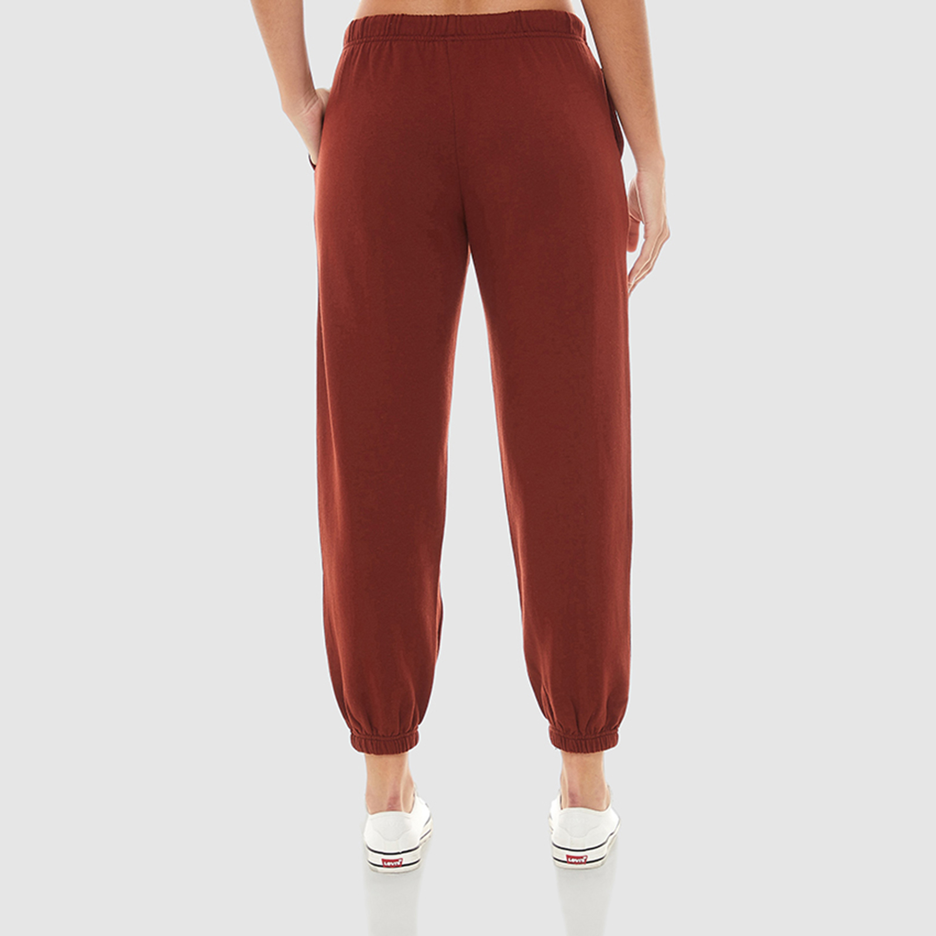 Levi's Women Red Plain Drawstring Joggers with Slant Pockets-women-clothing-bottoms-joggers-image-2