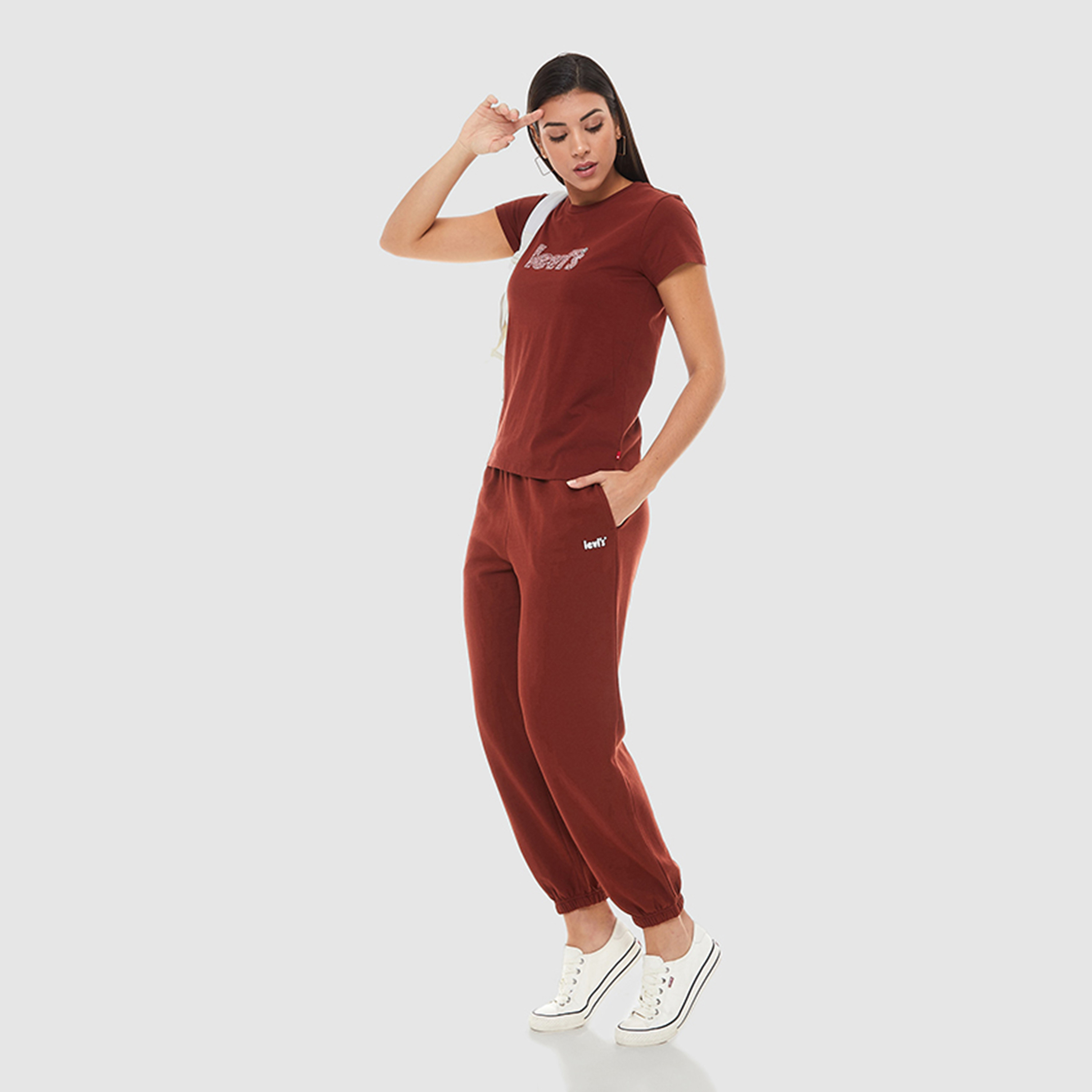 Levi's Women Red Plain Drawstring Joggers with Slant Pockets-women-clothing-bottoms-joggers-image-5