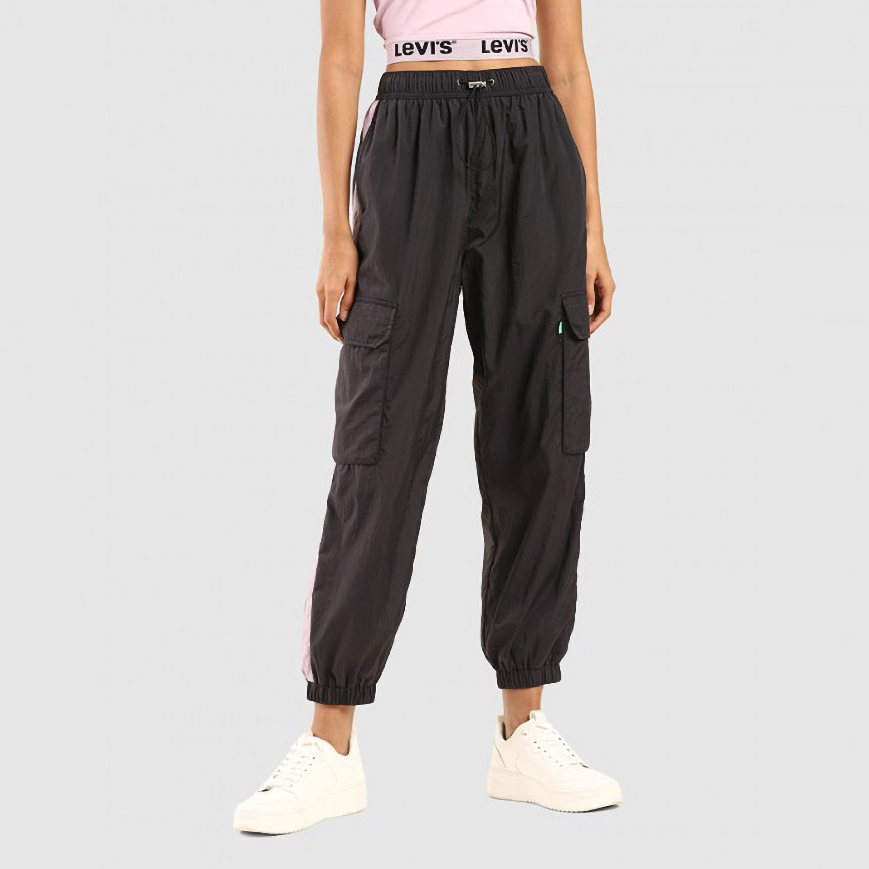 Levi's Plain Mid-Rise Flap Pocket Joggers-women-clothing-bottoms-joggers-image-1