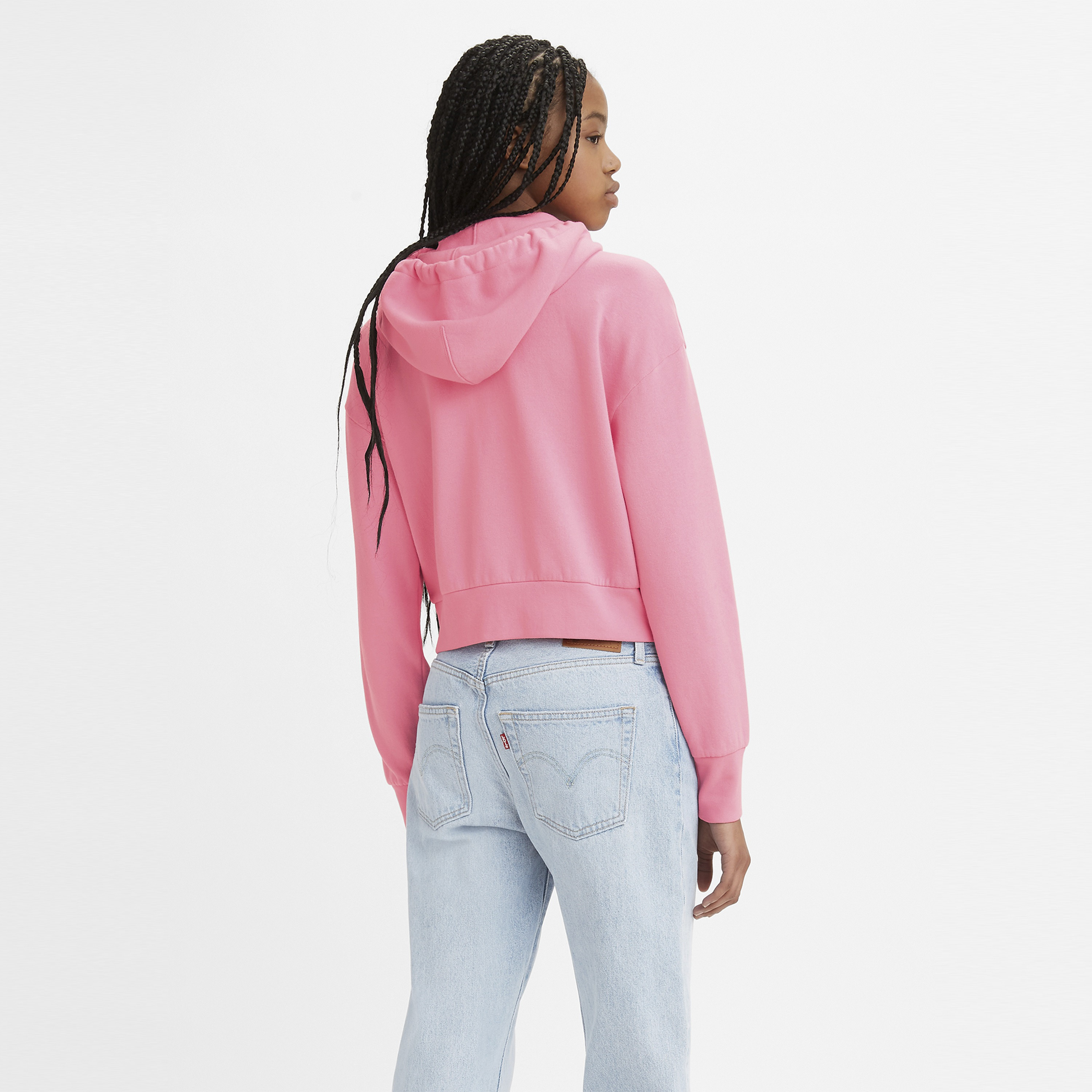 Levi's Women Pink Plain Zip- Front Hoodie-women-clothing-hoodiesandsweatshirts-hoodies-image-2
