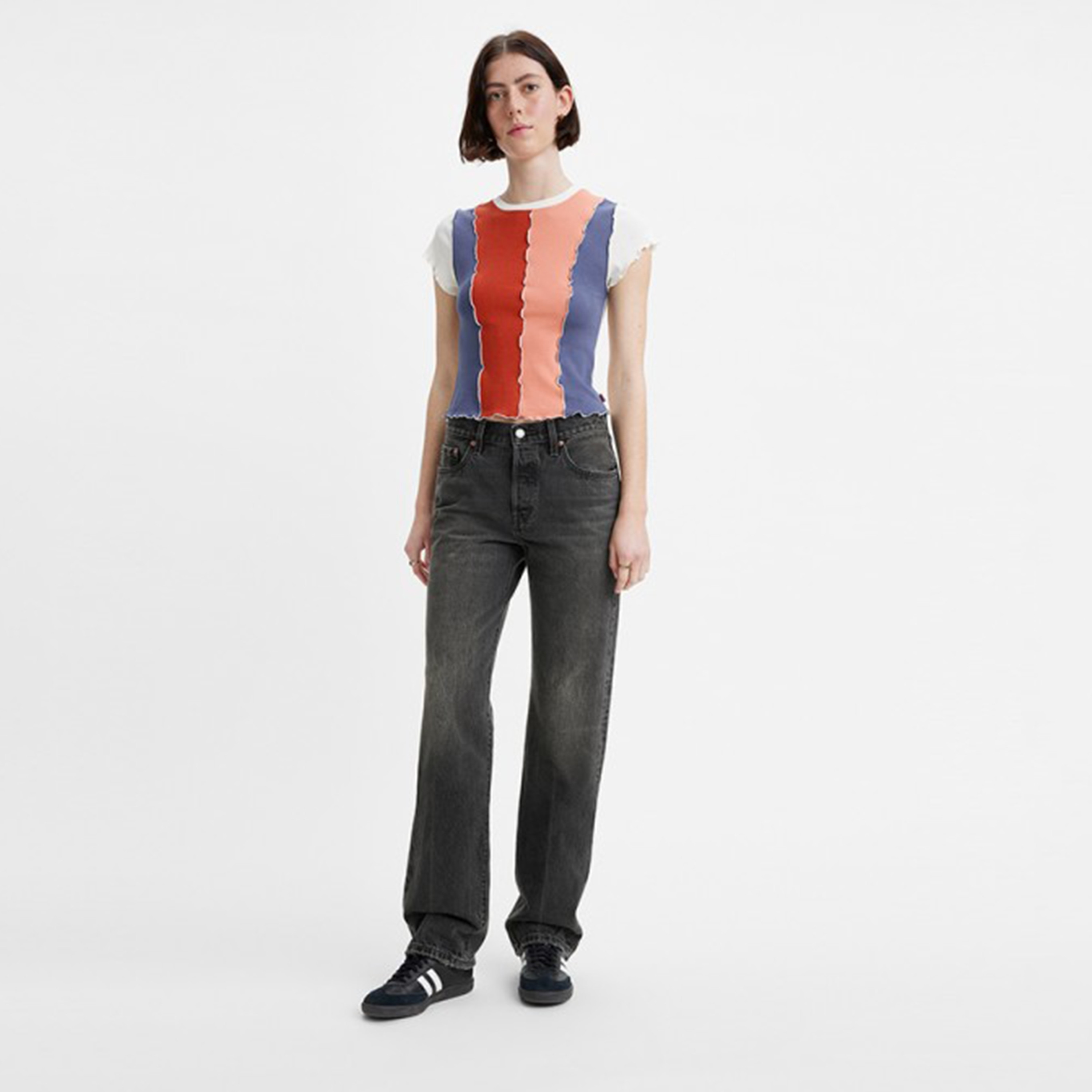 بنطال جينز من ليفايز 501 بلون اسود ذو قصة مستقيمة وجيب متوسط الارتفاع-women-clothing-bottoms-jeans-image-3