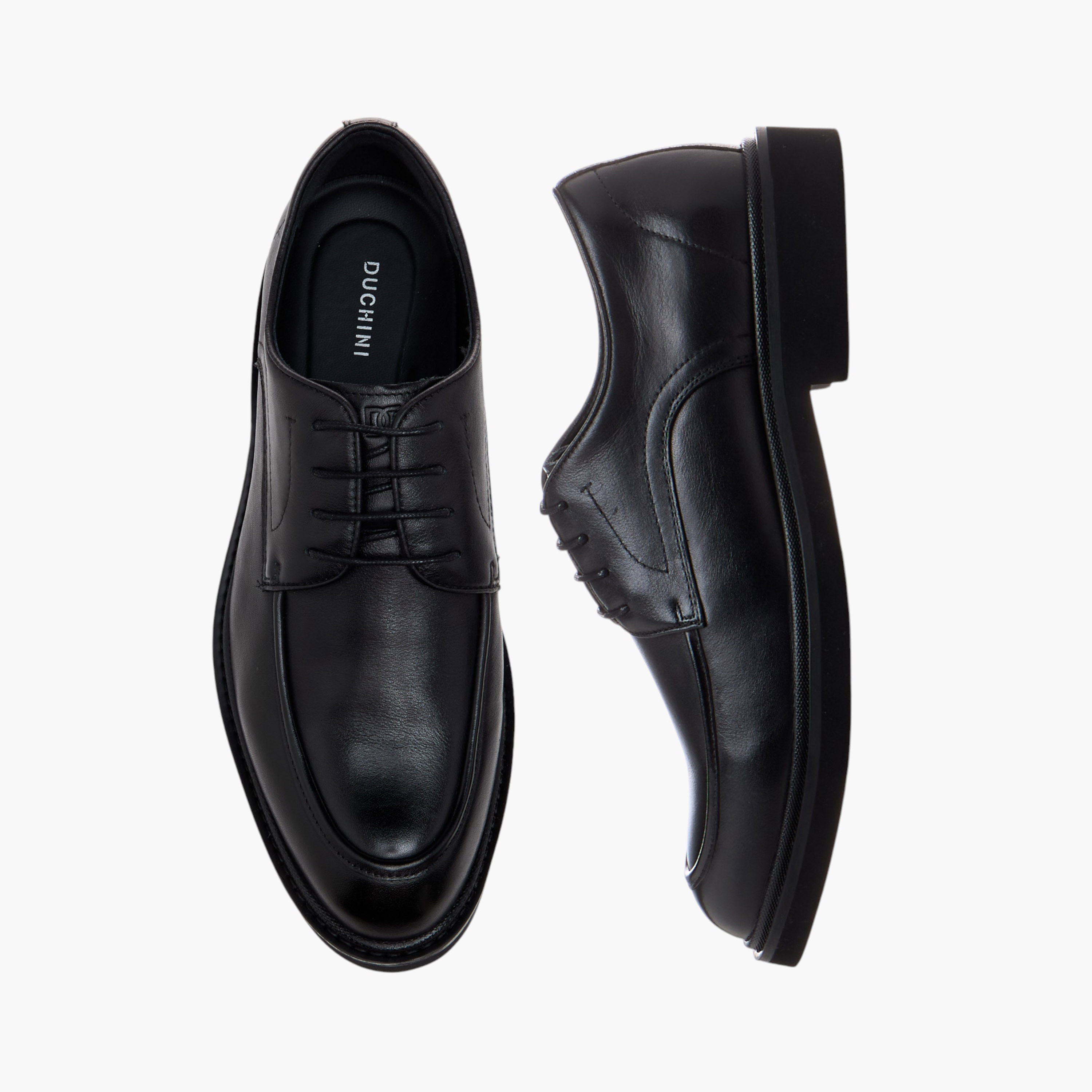Duchini Men's Leather Solid Lace-Up Derby Shoes-men-shoes-formalshoes-image-1