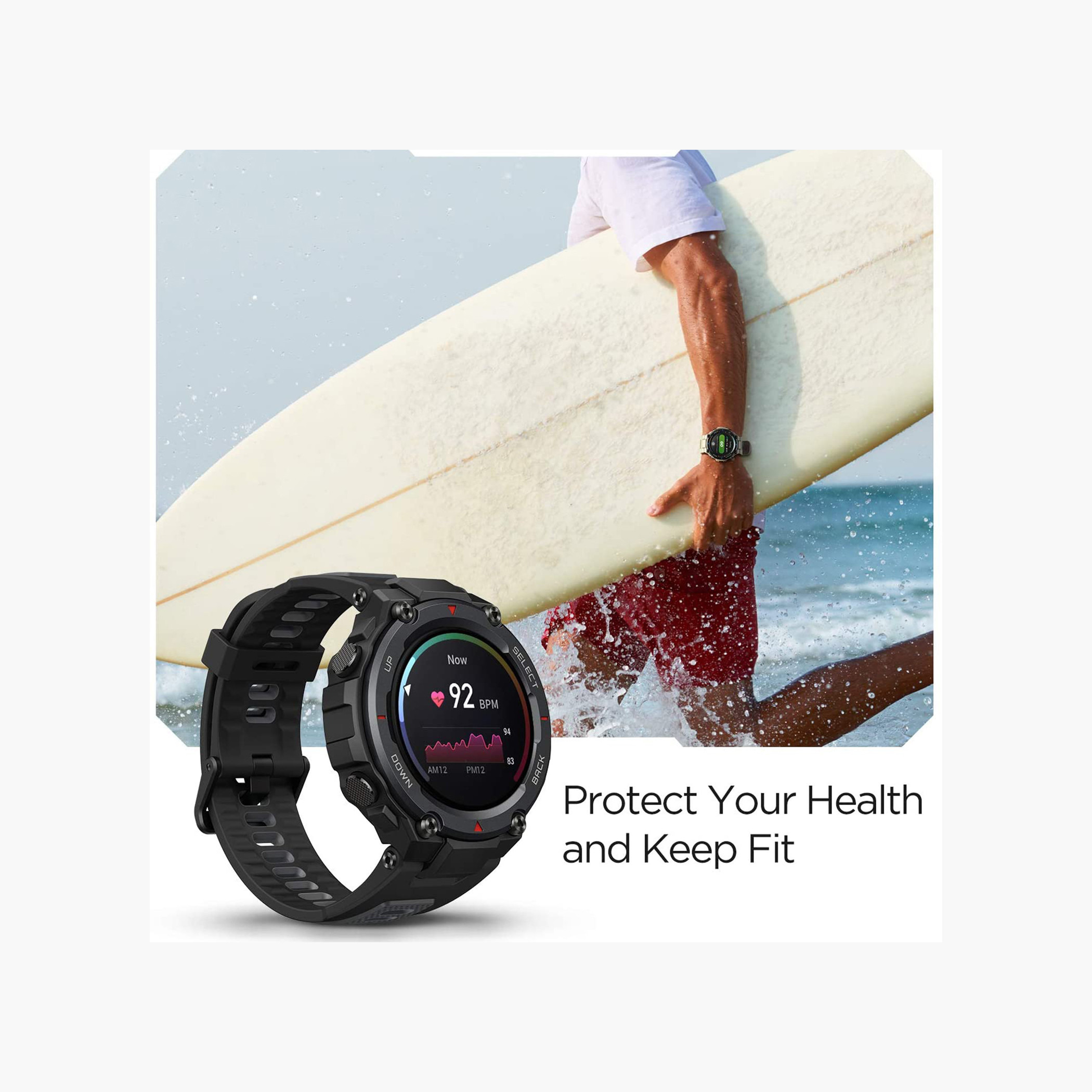 Amazfit Men Black Smart Fluoroelastomer Strap Watch-men-watchesandjewellery-watches-image-7