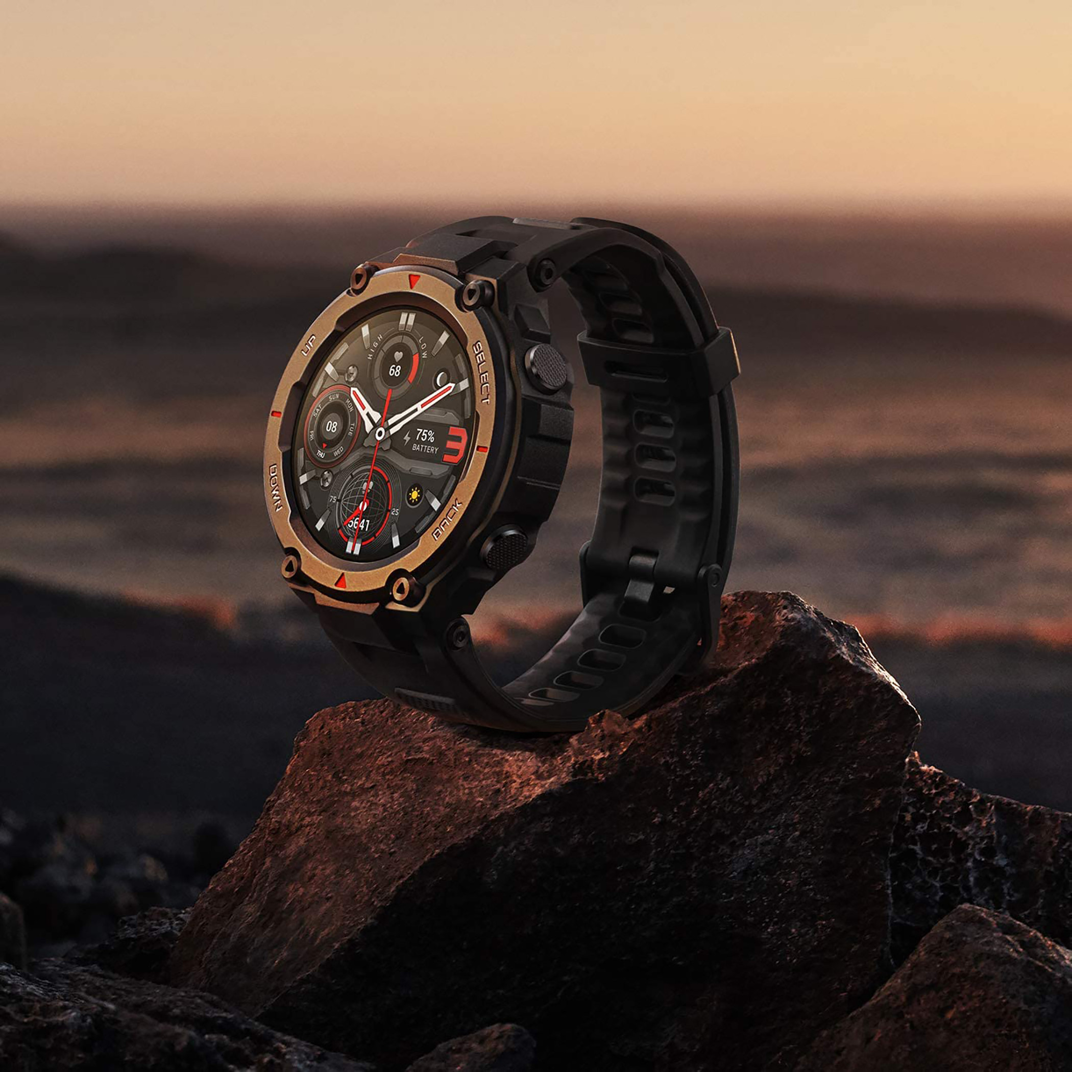 Amazfit Men Black Smart Fluoroelastomer Strap Watch-men-watchesandjewellery-watches-image-9