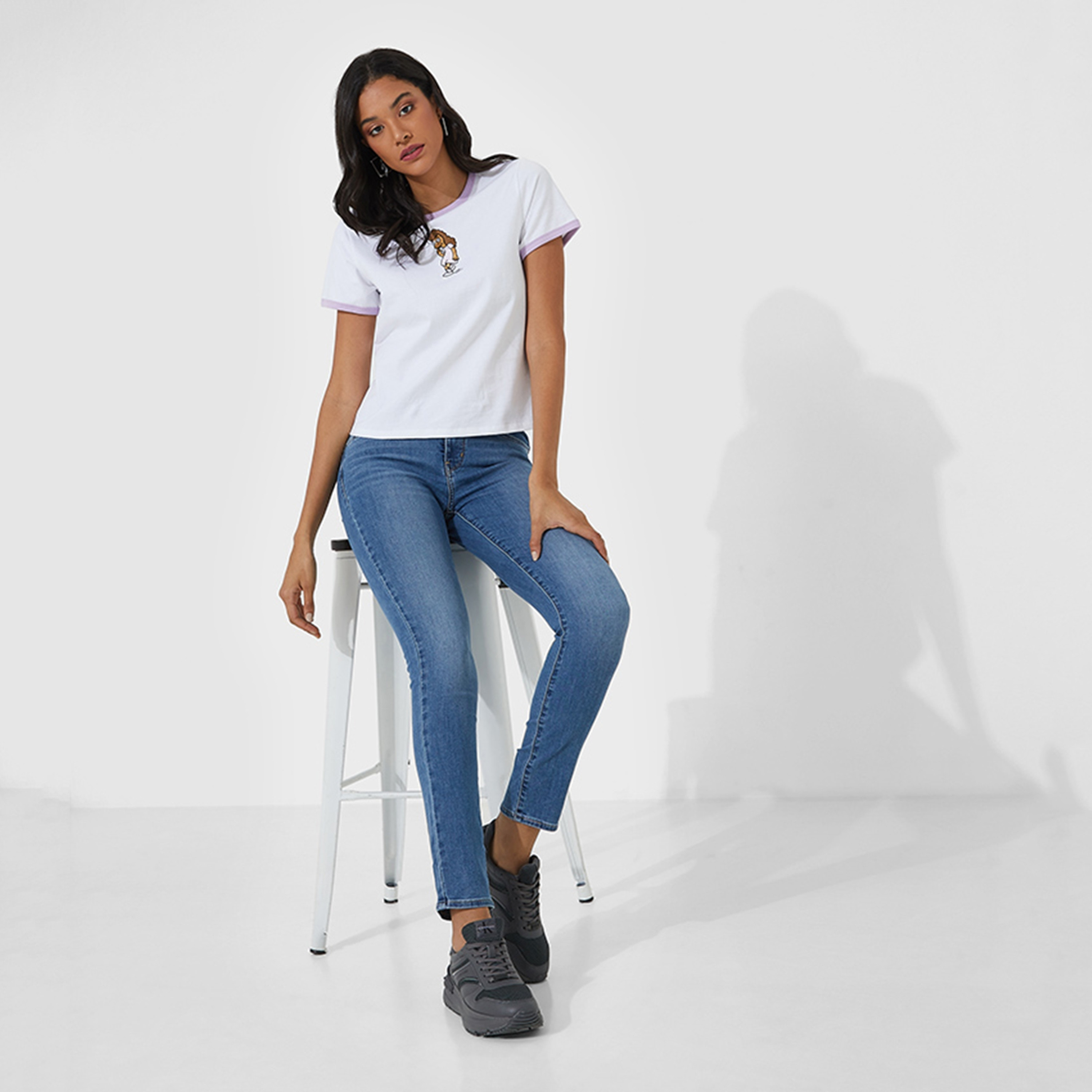 Levi's Embroidered Round Neck Short Sleeves Women's T-Shirt-women-clothing-tshirts-image-2