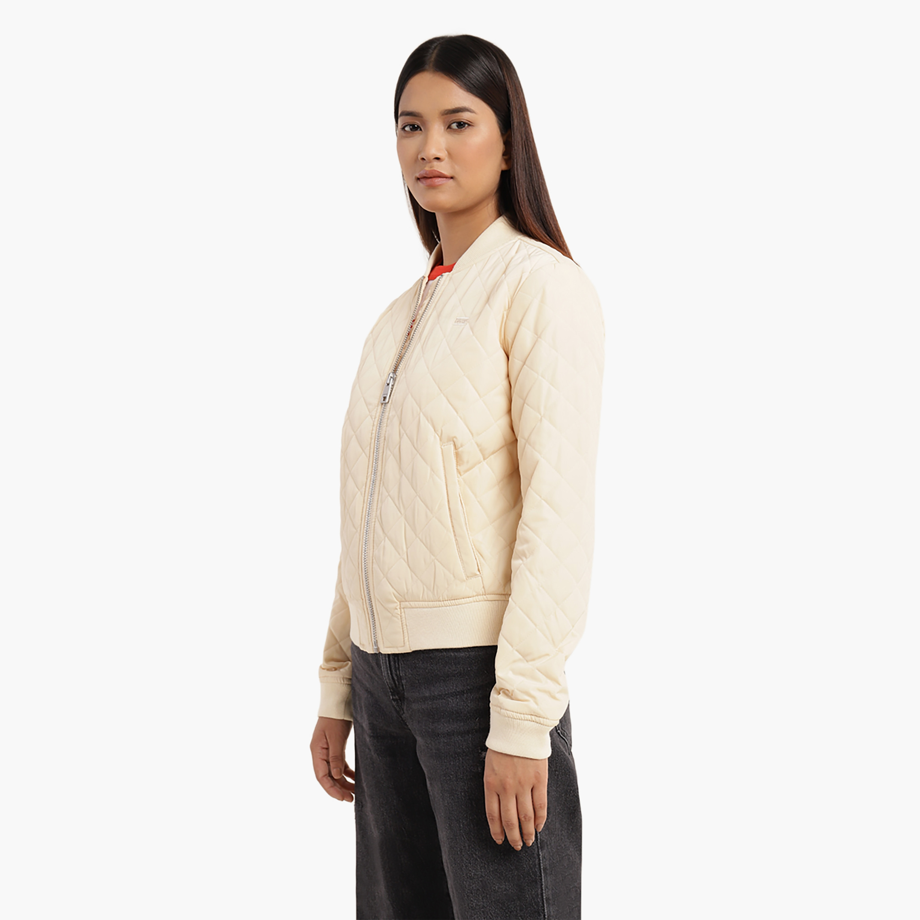 سترة نسائية منفوخة ذات رقبة مستديرة وأكمام طويلة من Levi-women-clothing-coatsandjackets-jackets-image-2