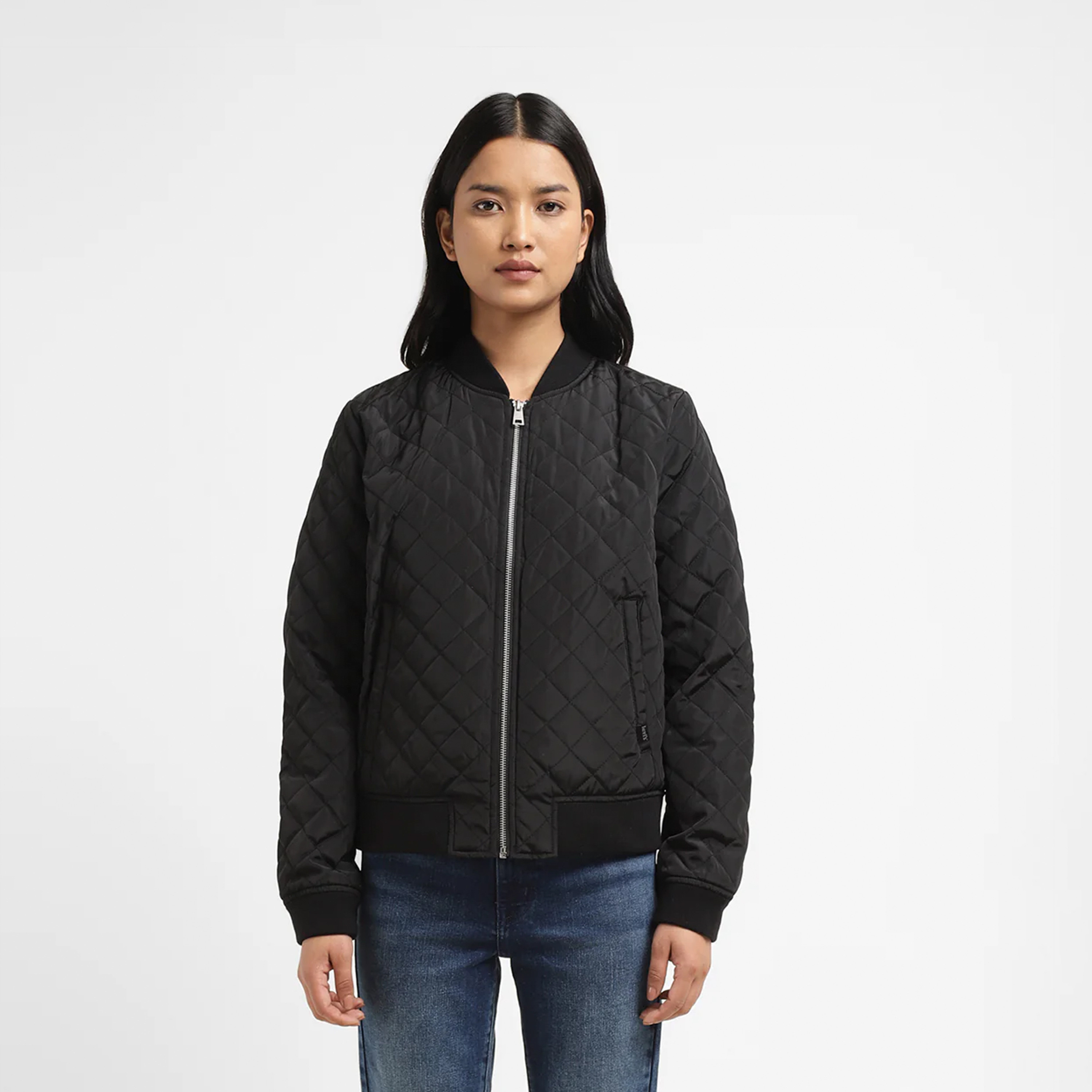 ليفايز- جاكيت بياقة محاكة وأكمام طويلة-women-clothing-sportswearandactivewear-coatsandjackets-jackets-image-1