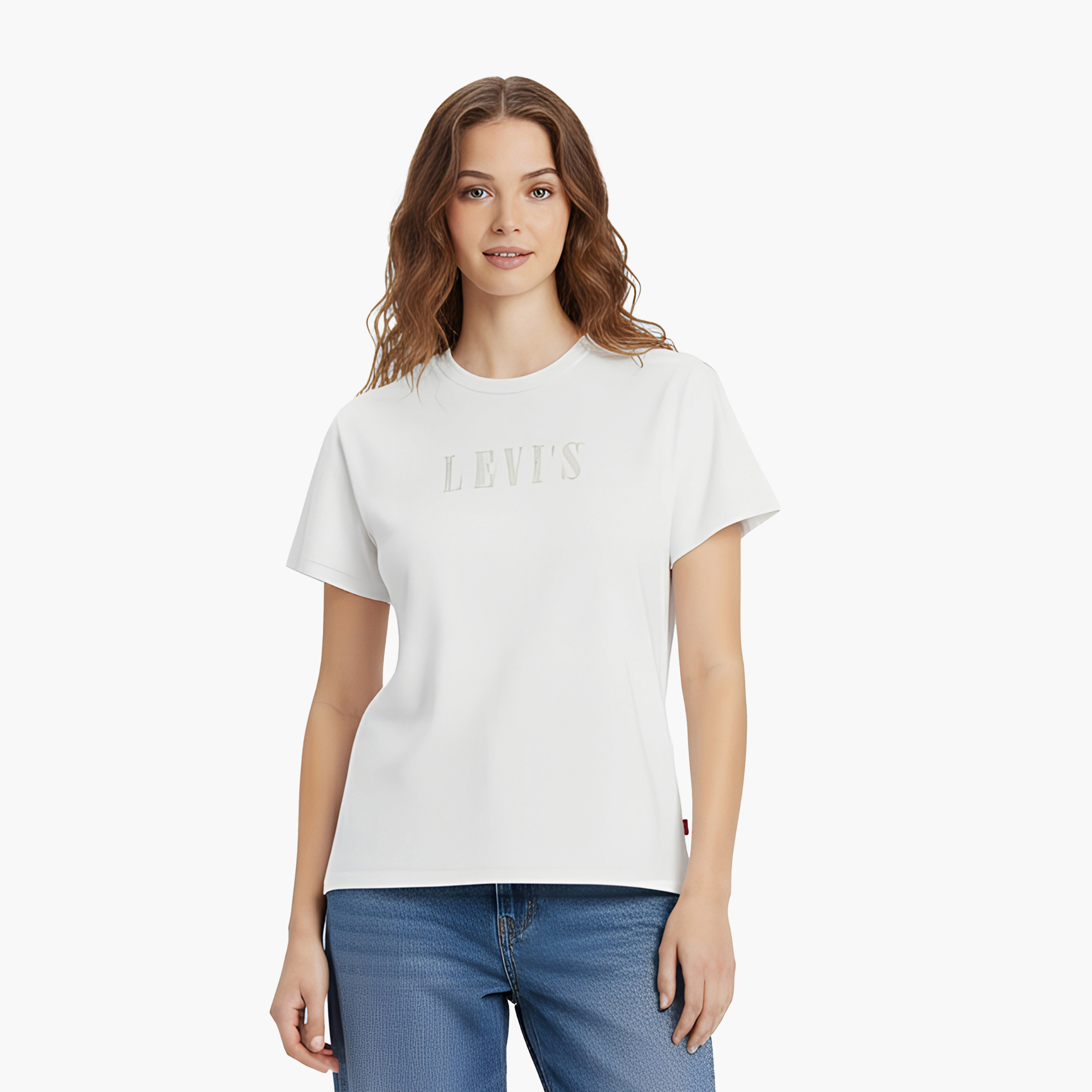 Levi's Text-Print Crew Neck Short Sleeves Women's T-Shirt-women-clothing-tshirts-image-1