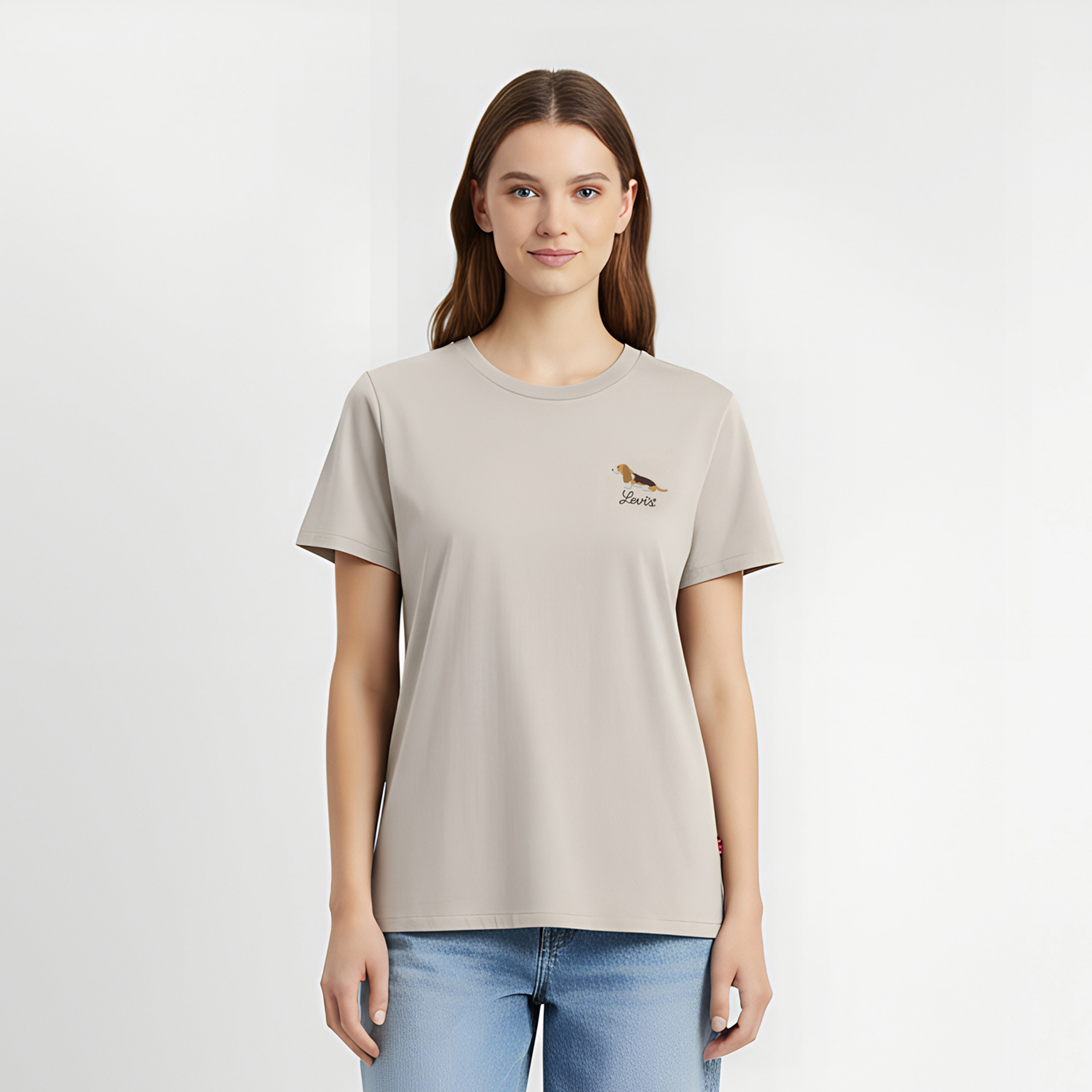 Levi's Plain Crew Neck Short Sleeves Women's T-Shirt-women-clothing-tshirts-image-1